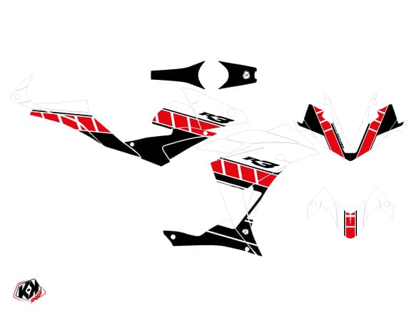 Kit graphique Moto Vintage Yamaha R3 Rouge | Yamaha | Kutvek - View 2