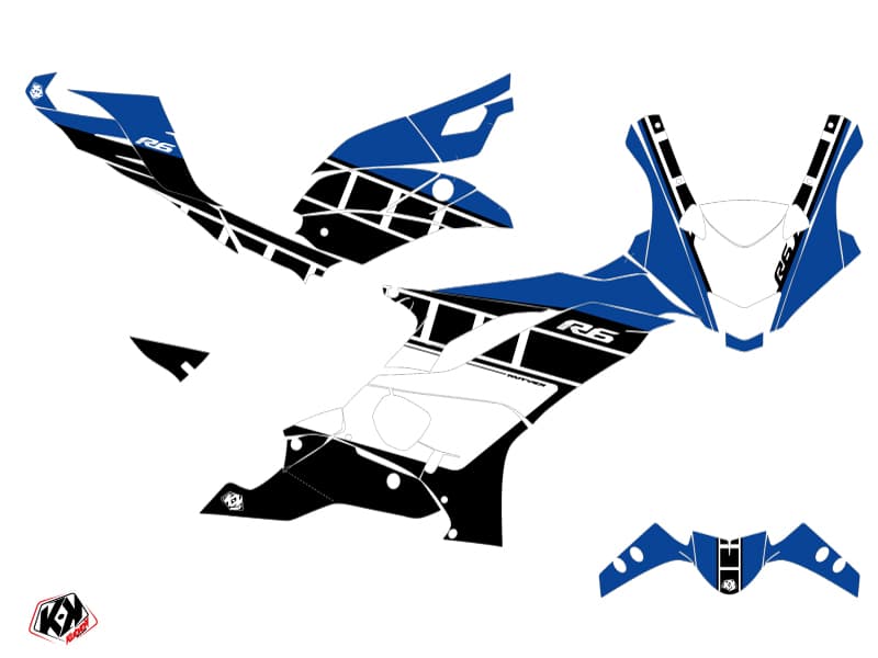 kit graphique moto yamaha r6 vintage yamaha bleu | Yamaha | Kutvek - View 2