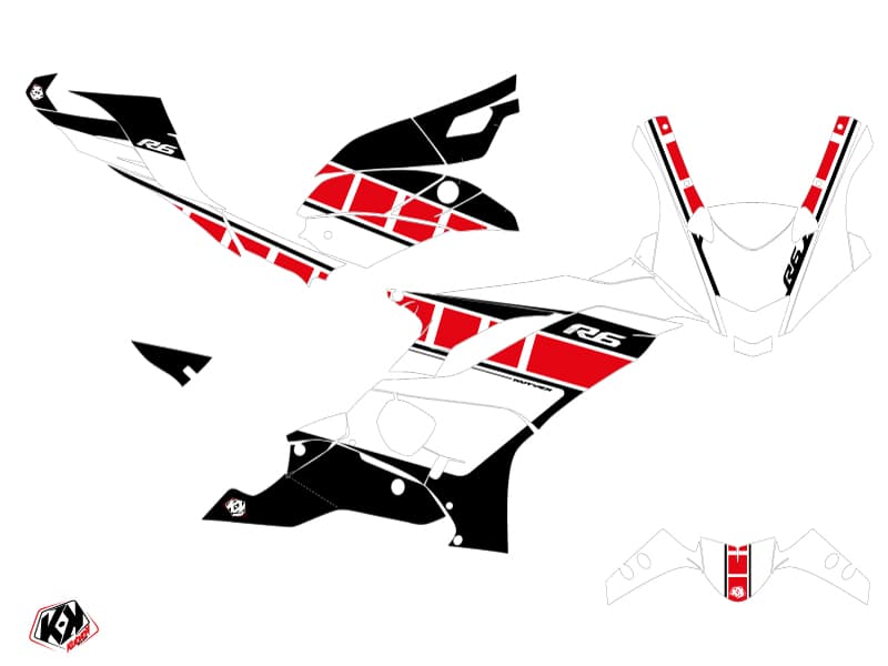Kit graphique Moto Vintage Yamaha R6 Rouge | Yamaha | Kutvek - View 2