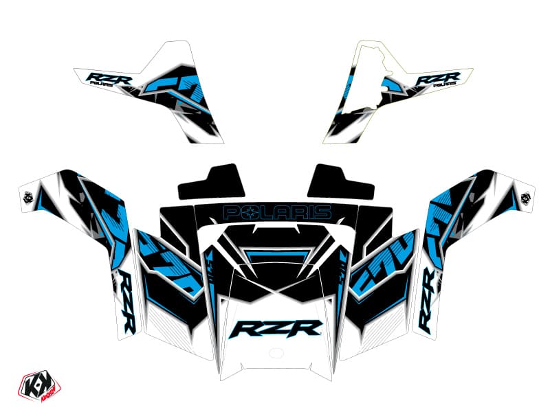 kit graphique ssv polaris rzr 570 visor bleu | Polaris | Kutvek - View 2