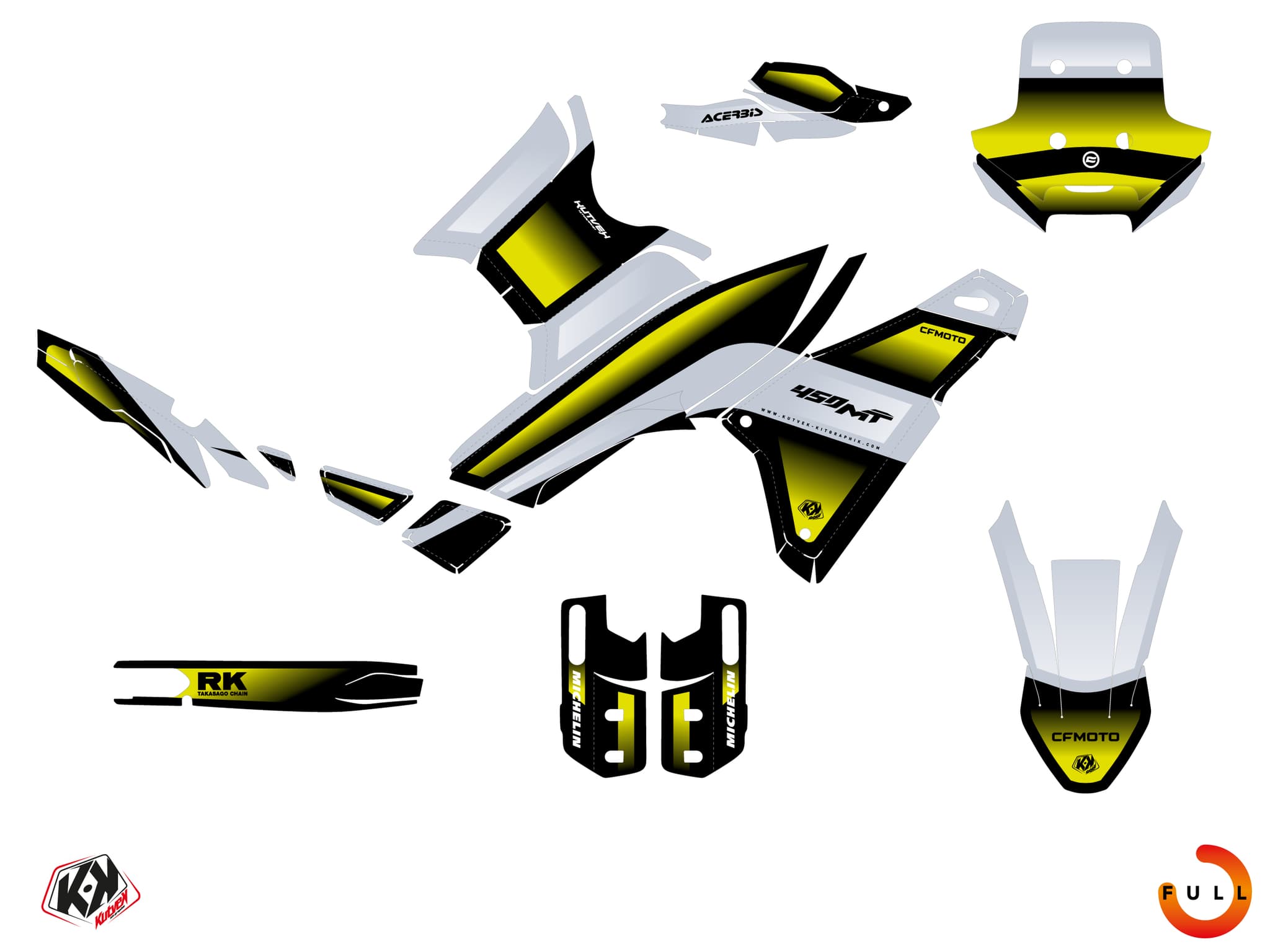 Kit graphique Moto CF MOTO MT 450 WARP Gris | CF Moto | Kutvek - View 3