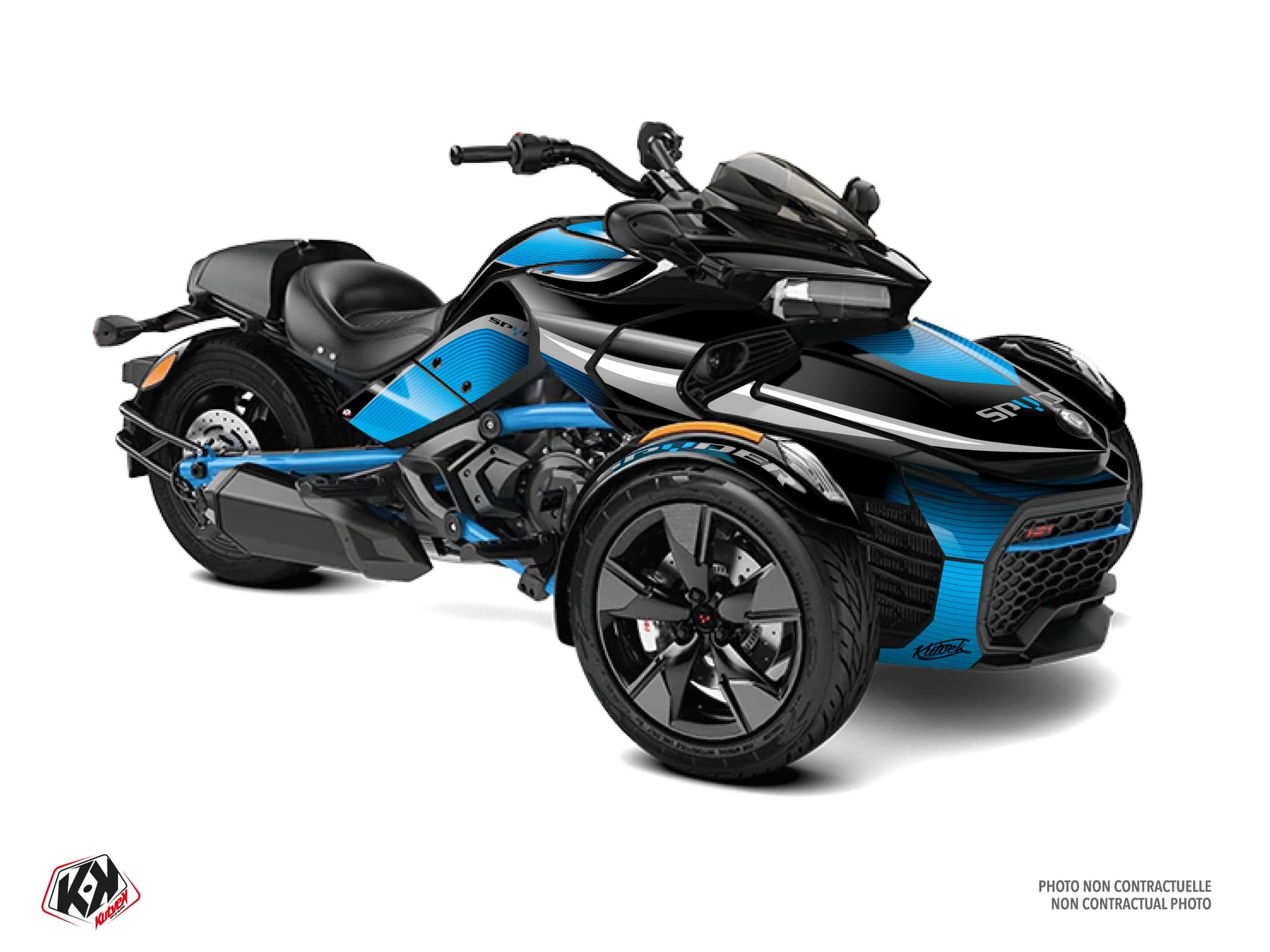 kit graphique hybride can-am spyder f3 wave bleu