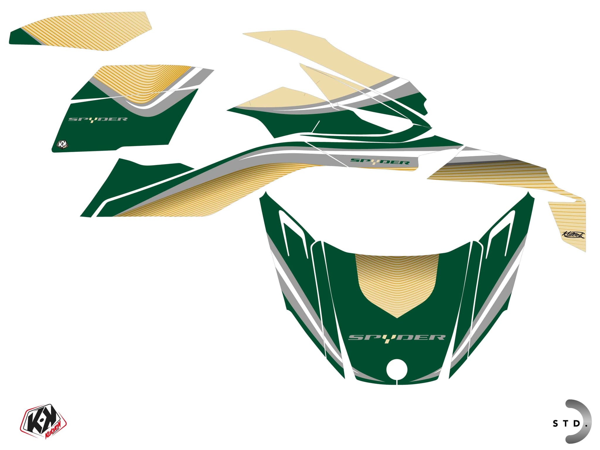 kit graphique  wave vert hybride can-am spyder rt | Can am | Kutvek - View 2