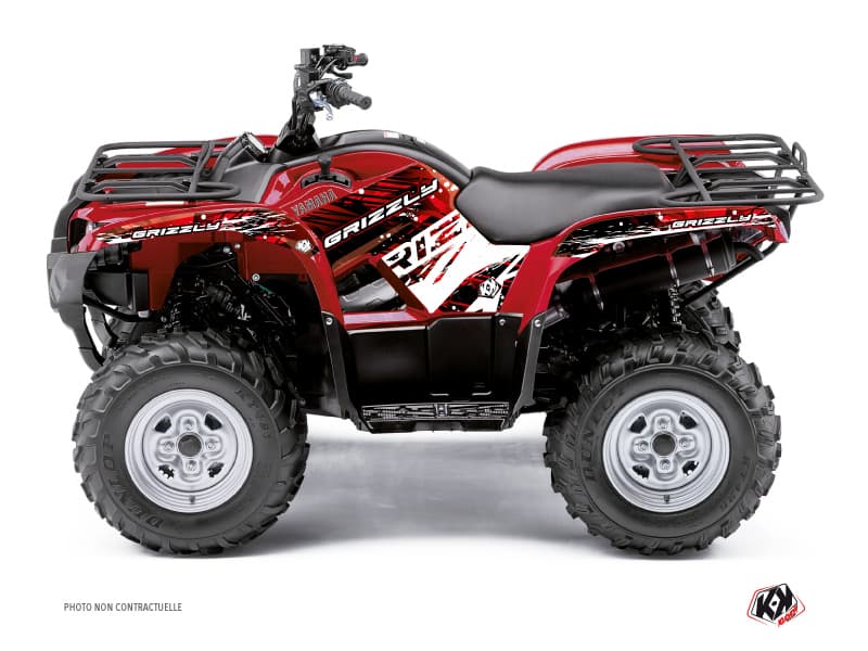 kit graphique quad yamaha grizzly 350 wild rouge  