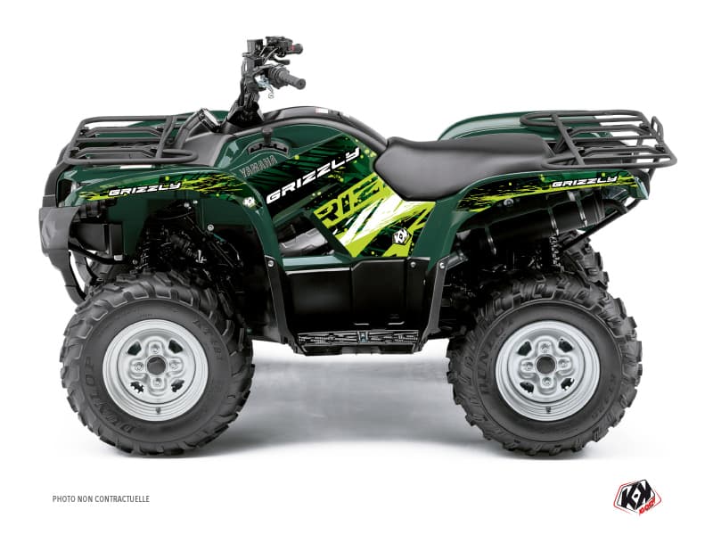 kit graphique quad yamaha grizzly 450 wild vert  