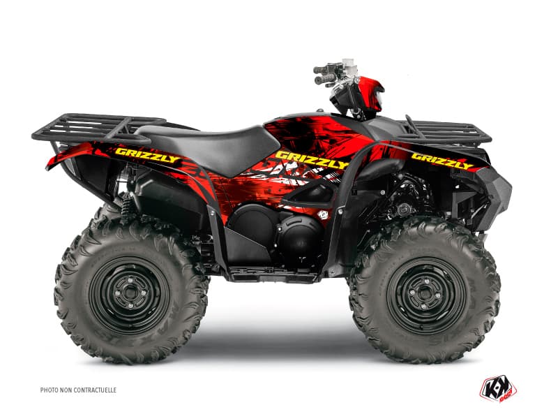 kit graphique quad yamaha grizzly 708 wild rouge  