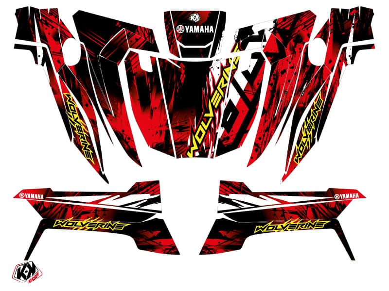 kit graphique ssv wild yamaha wolverine-r rouge | Yamaha | Kutvek - View 2