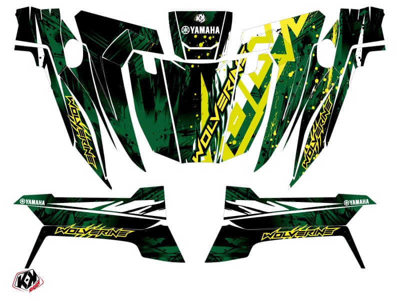 kit graphique ssv wild yamaha wolverine-r vert | Yamaha | Kutvek - View 2