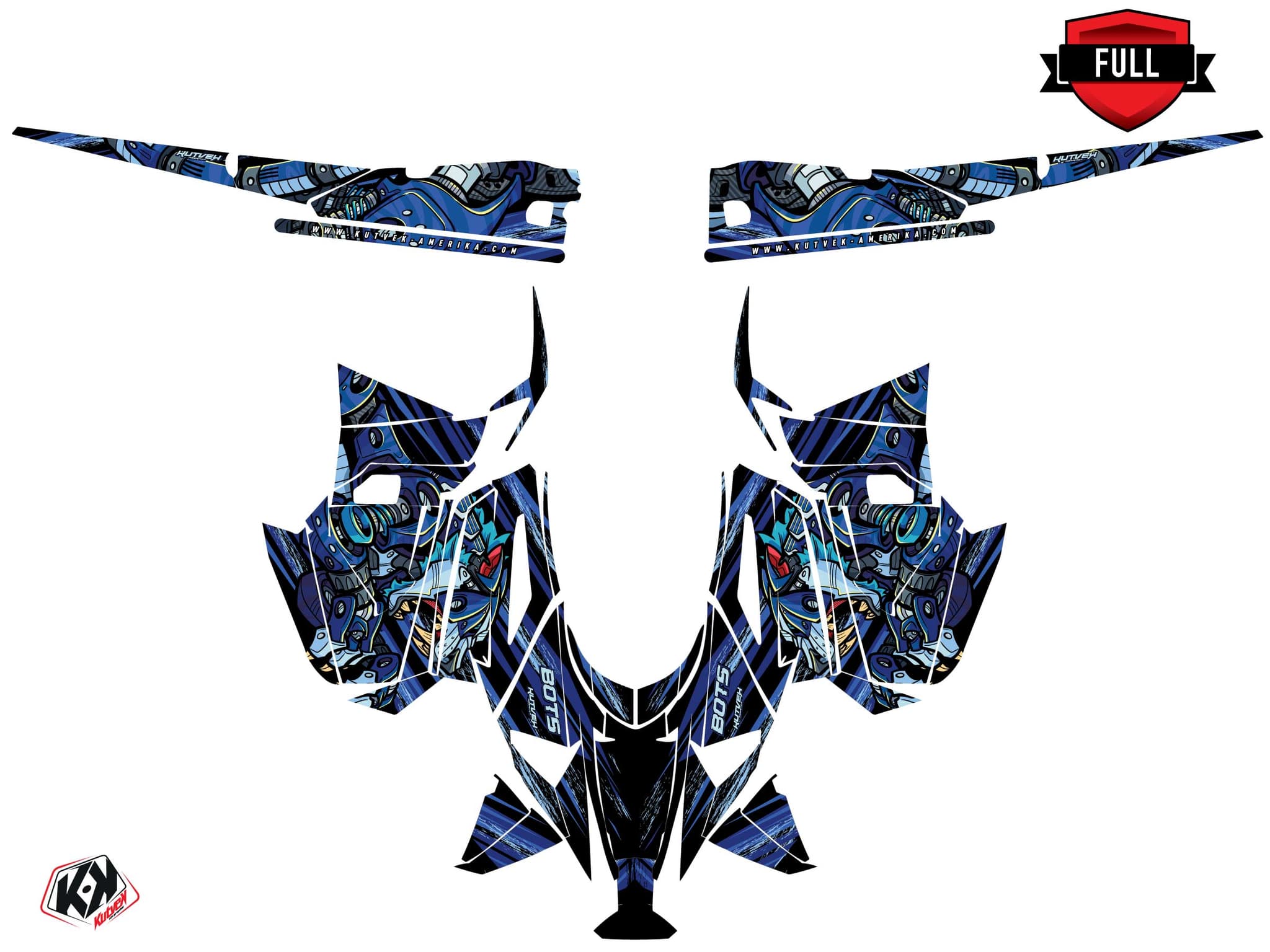 Kit graphique Motoneige YAMAHA PHAZER bots Bleu | Yamaha | Kutvek - View 3