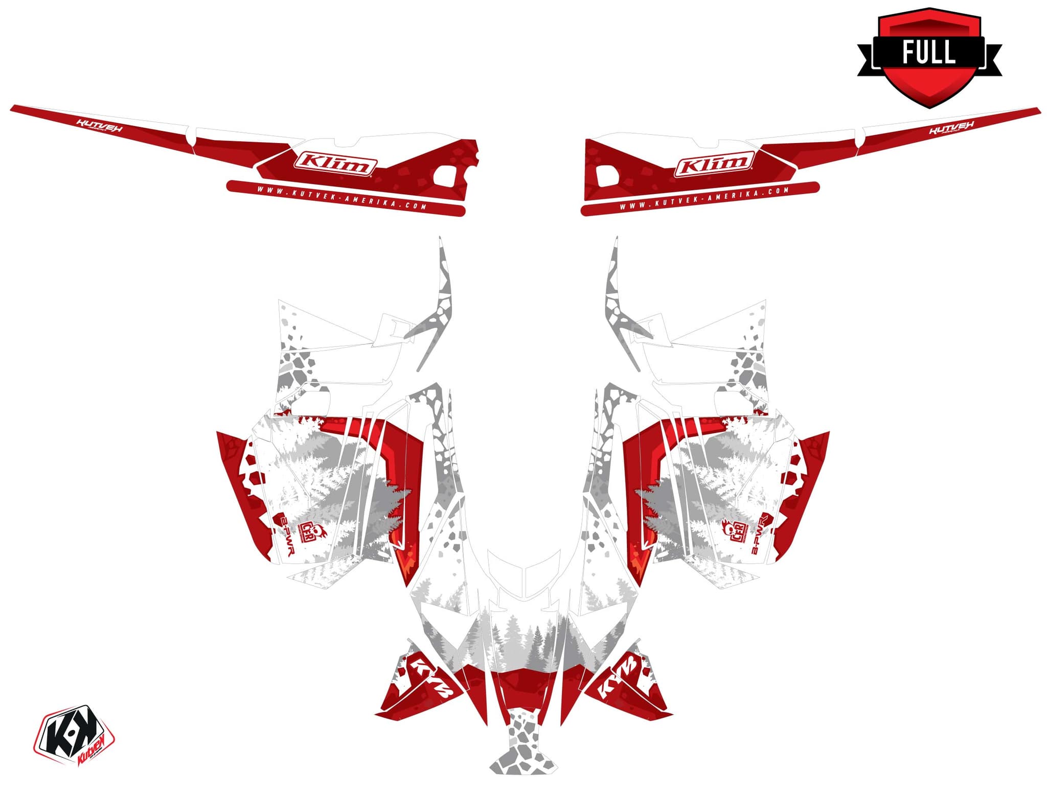 Kit graphique Motoneige YAMAHA APEX GARNET Blanc | Yamaha | Kutvek - View 3