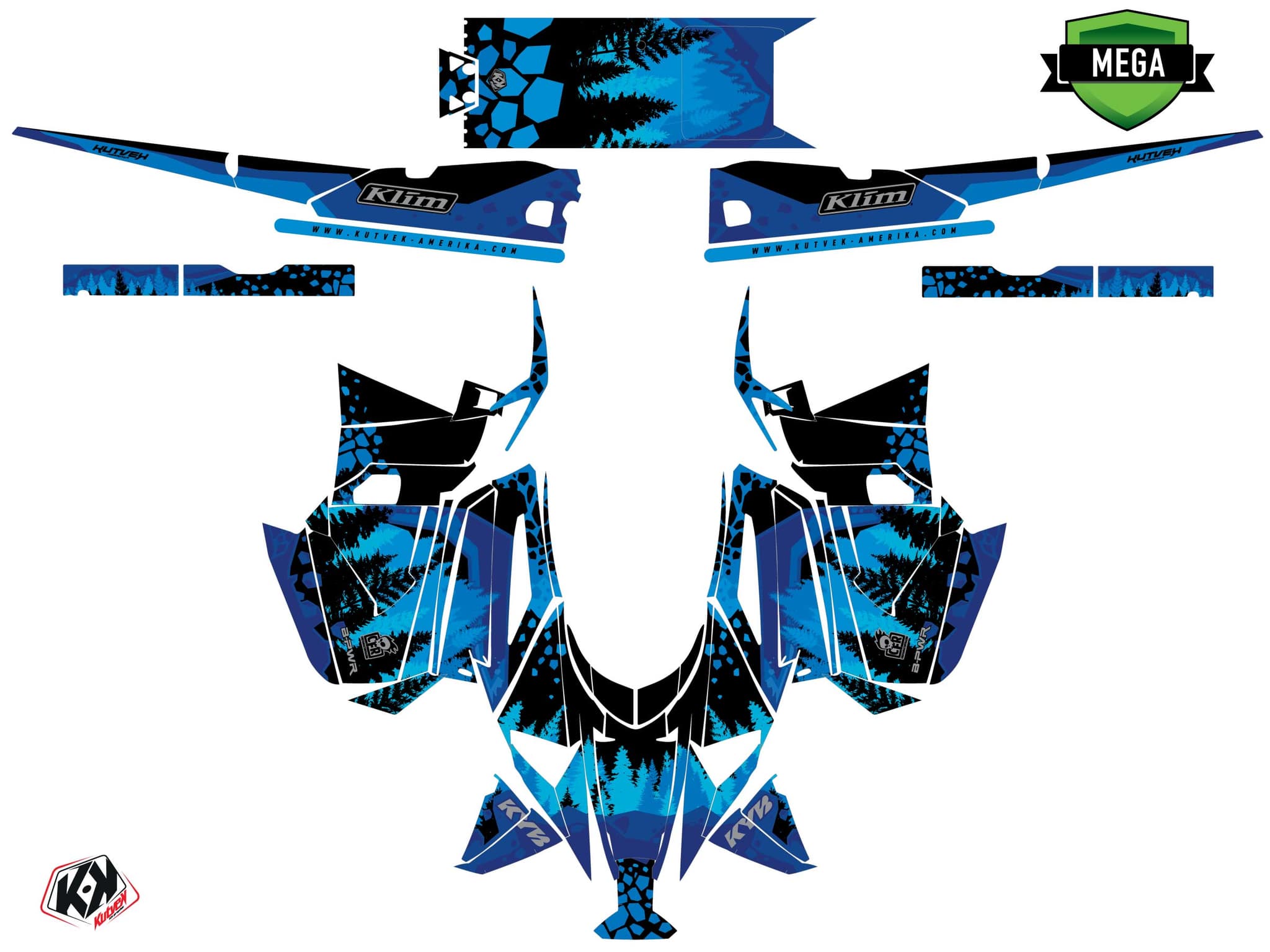 snowmobile yamaha apex garnet blue  graphic kit | Yamaha | Kutvek - View 4