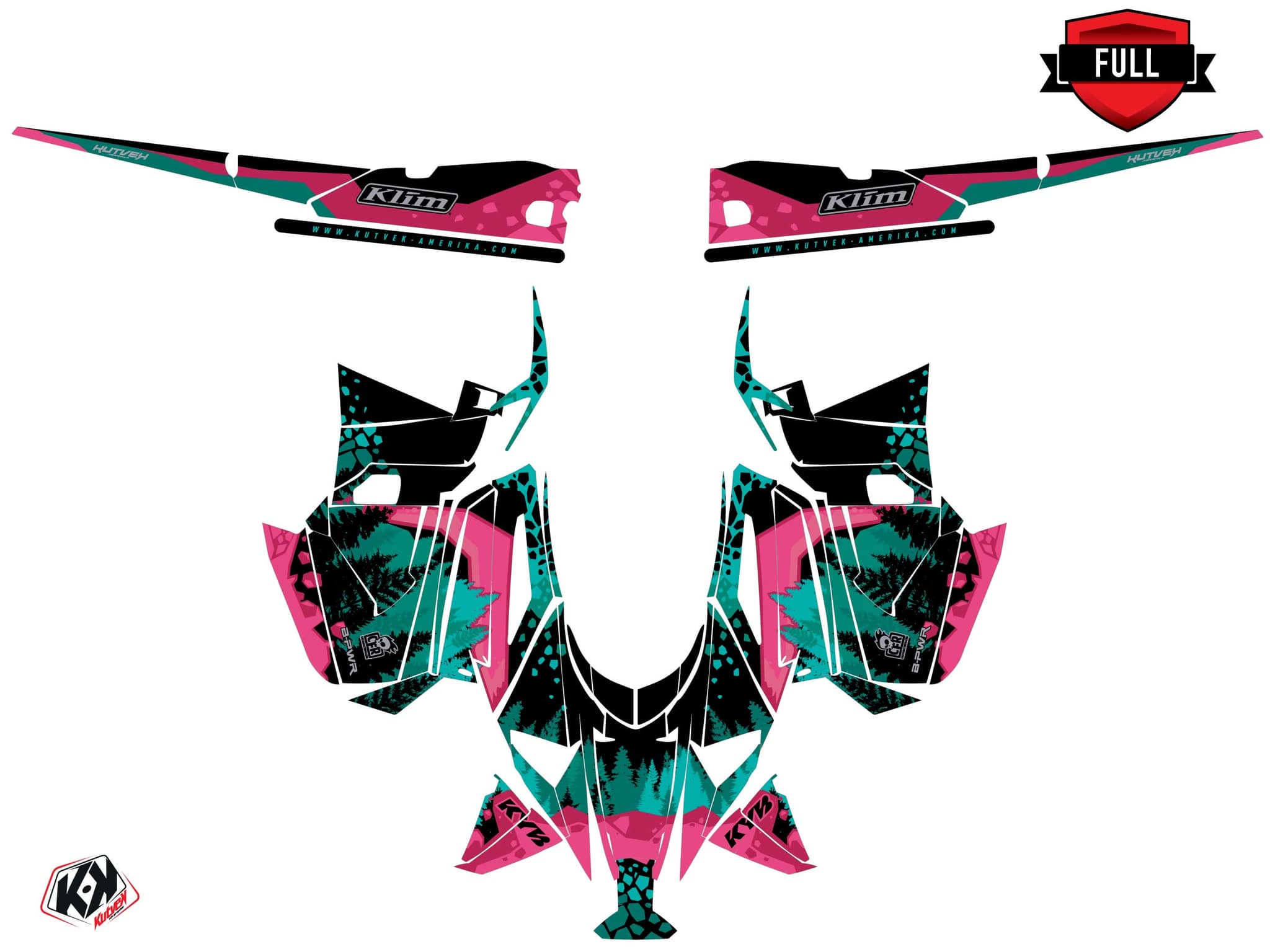 Kit graphique Motoneige YAMAHA APEX GARNET Rose | Yamaha | Kutvek - View 3