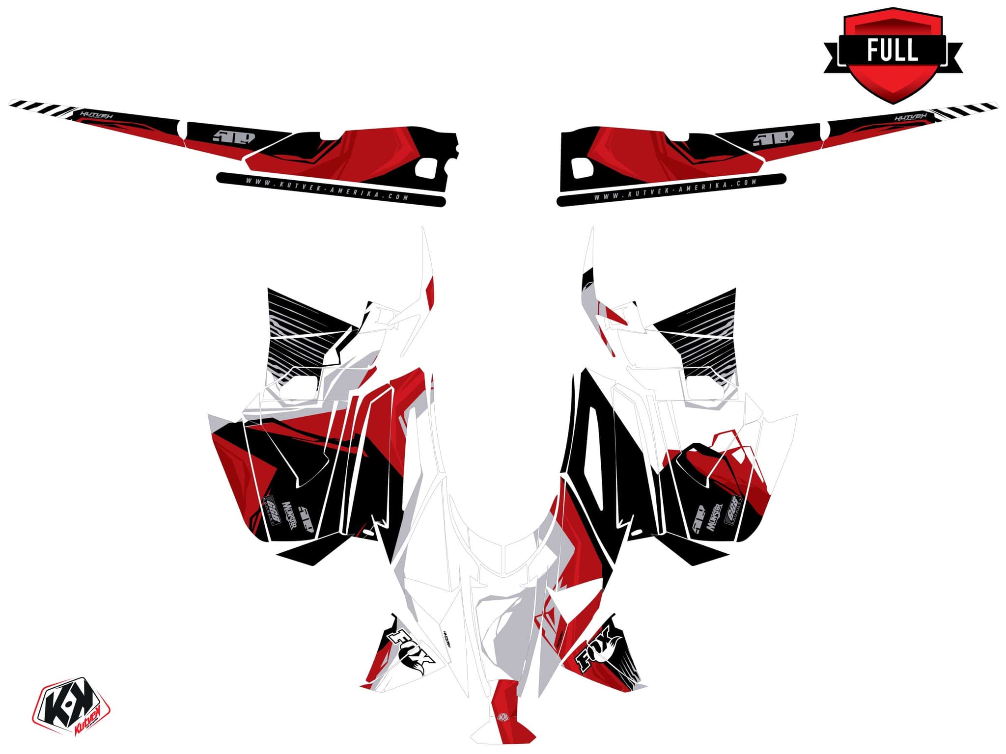 Kit graphique Motoneige YAMAHA APEX KLIFF Blanc | Yamaha | Kutvek - View 3