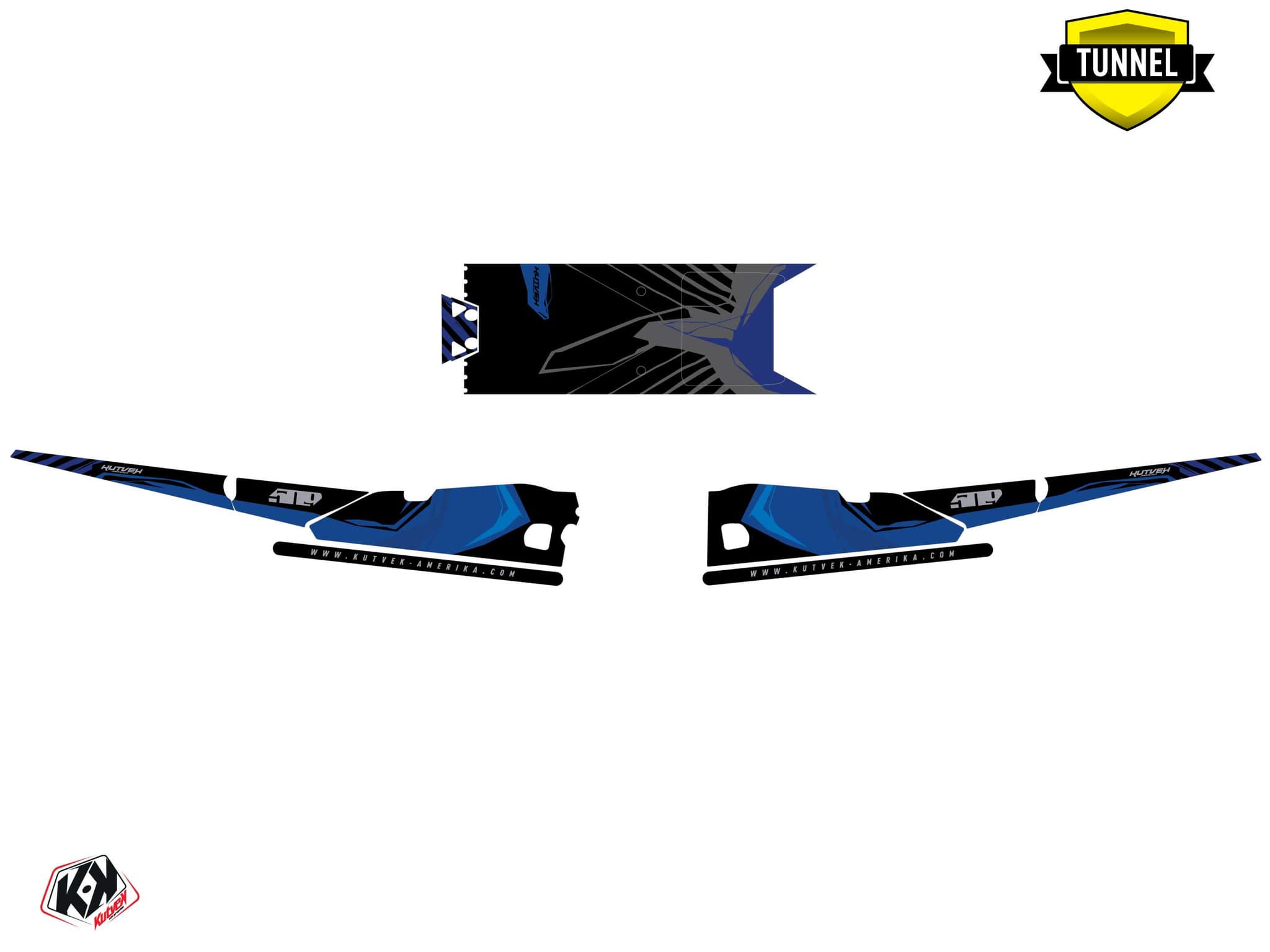Kit graphique Motoneige YAMAHA APEX KLIFF Bleu | Yamaha | Kutvek - View 5