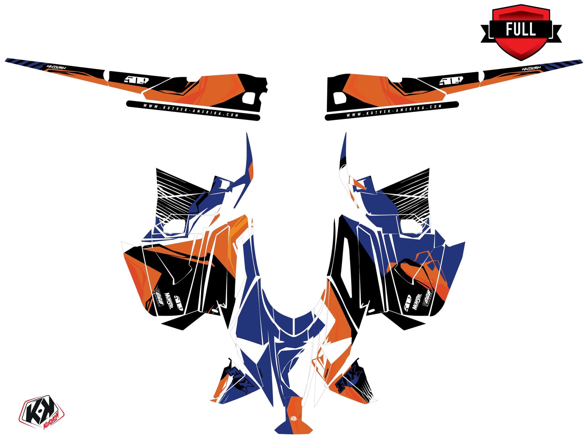 snowmobile yamaha apex kliff orange  graphic kit | Yamaha | Kutvek - View 3
