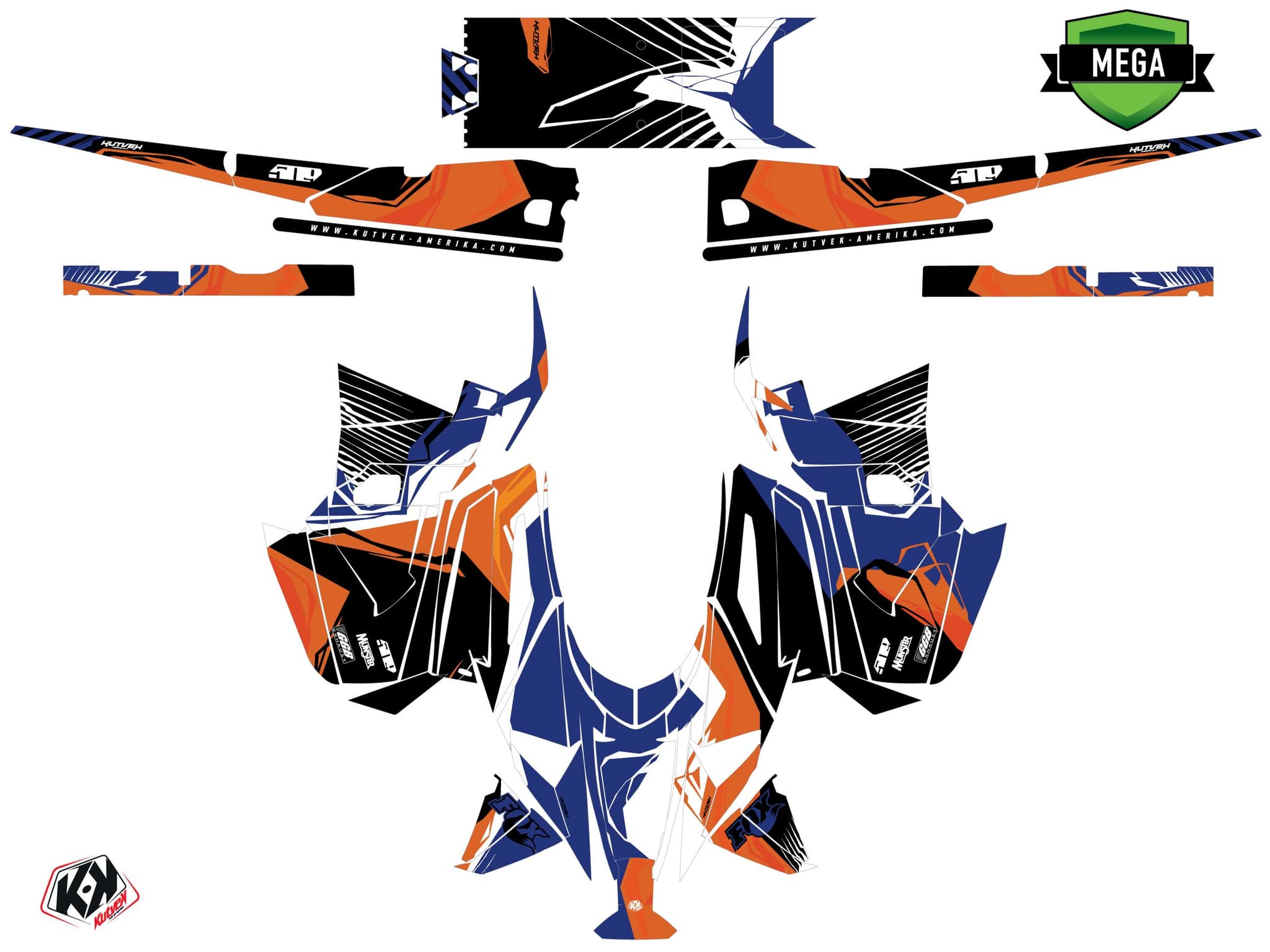 snowmobile yamaha apex kliff orange  graphic kit | Yamaha | Kutvek - View 4