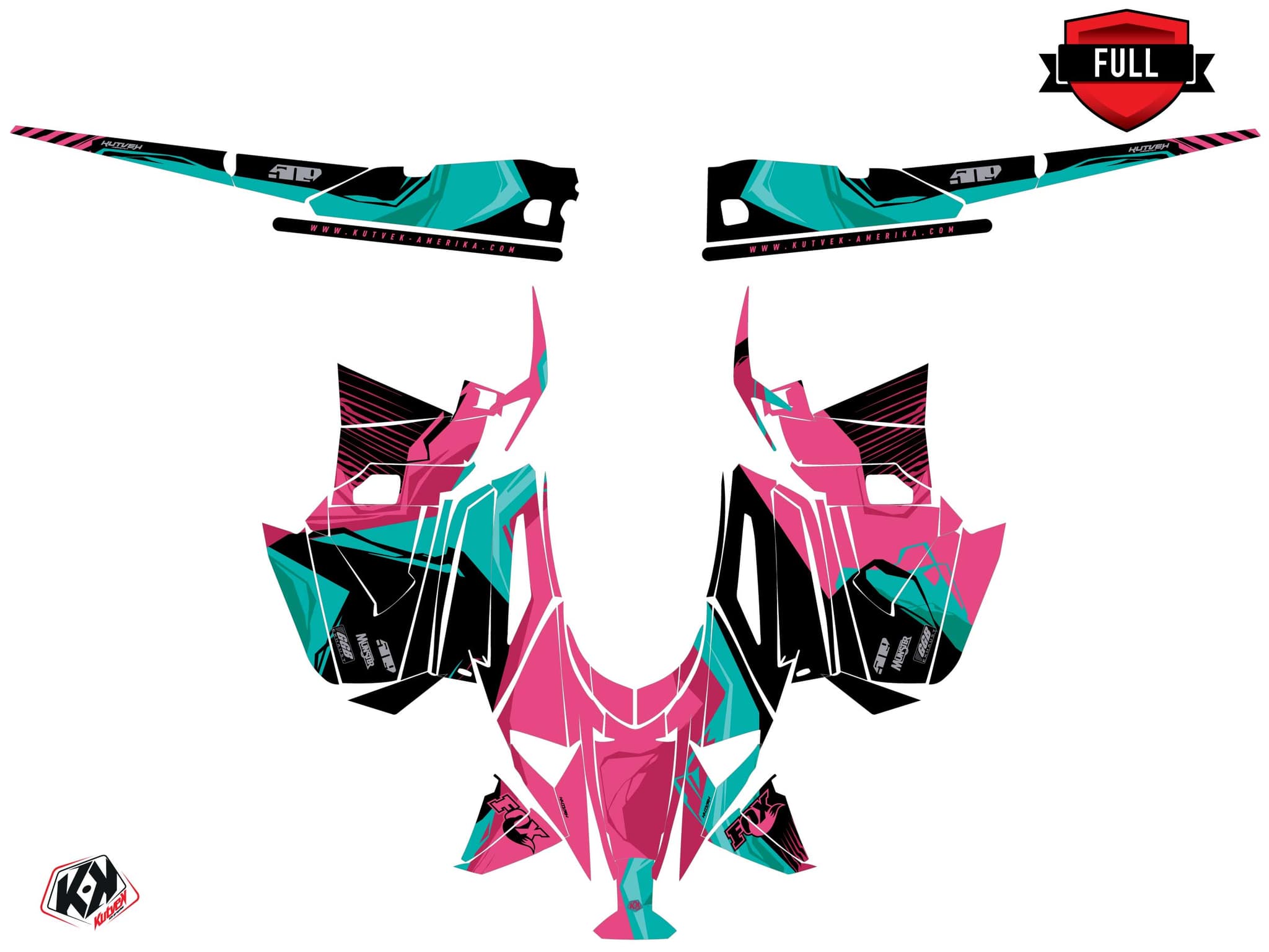snowmobile yamaha apex kliff pink  graphic kit | Yamaha | Kutvek - View 3