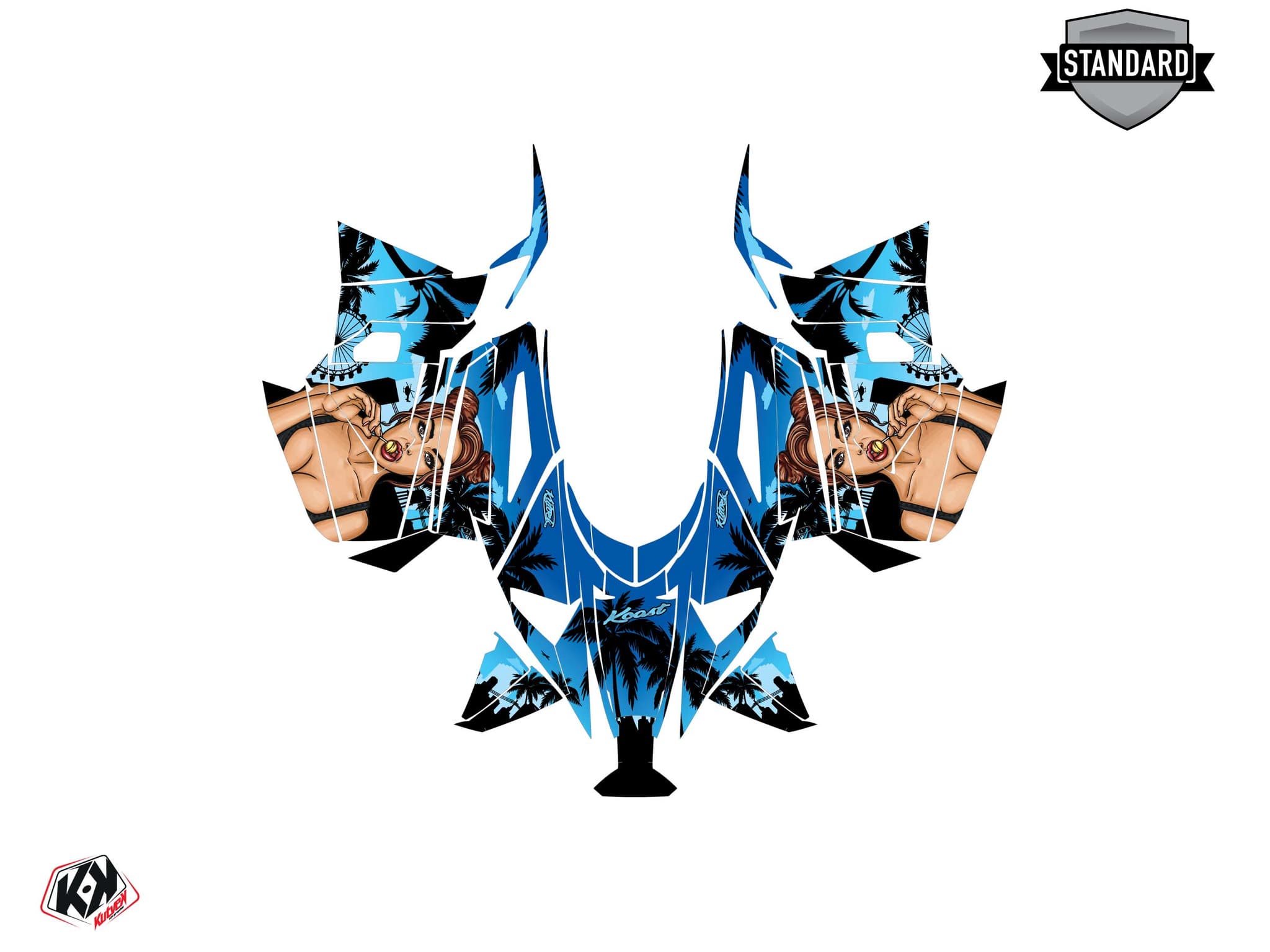 Kit graphique Motoneige YAMAHA APEX KOAST Bleu | Yamaha | Kutvek - View 2