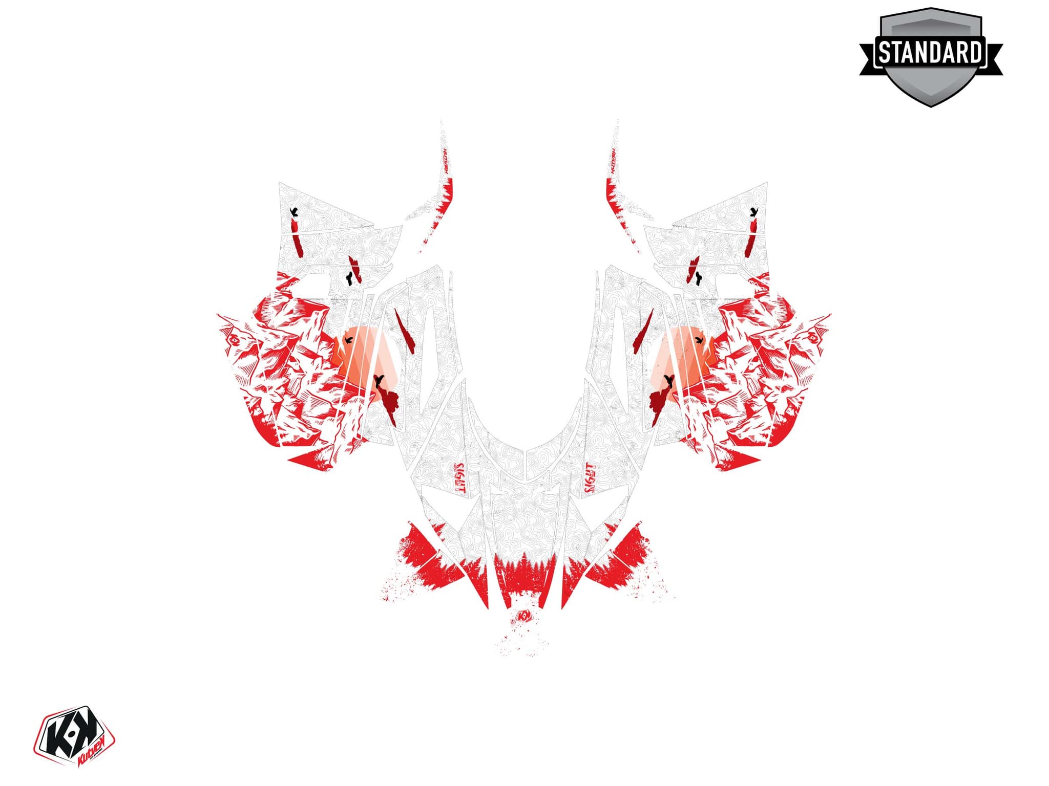 Kit graphique Motoneige YAMAHA PHAZER sight Blanc-Rouge | Yamaha | Kutvek - View 2
