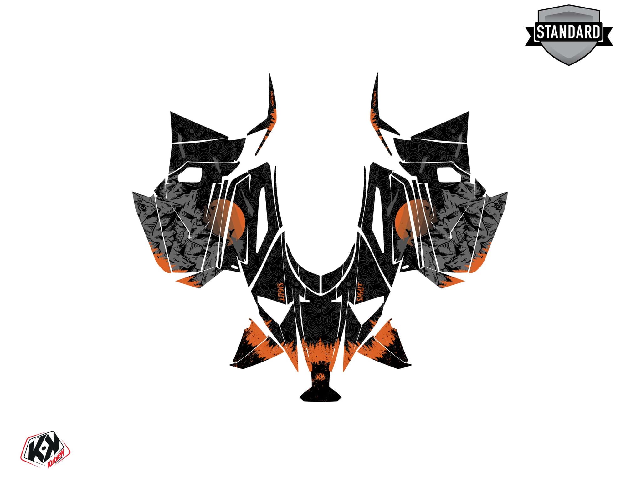 Kit graphique Motoneige YAMAHA SNOSCOOT sight Noir-Orange | Yamaha | Kutvek - View 2