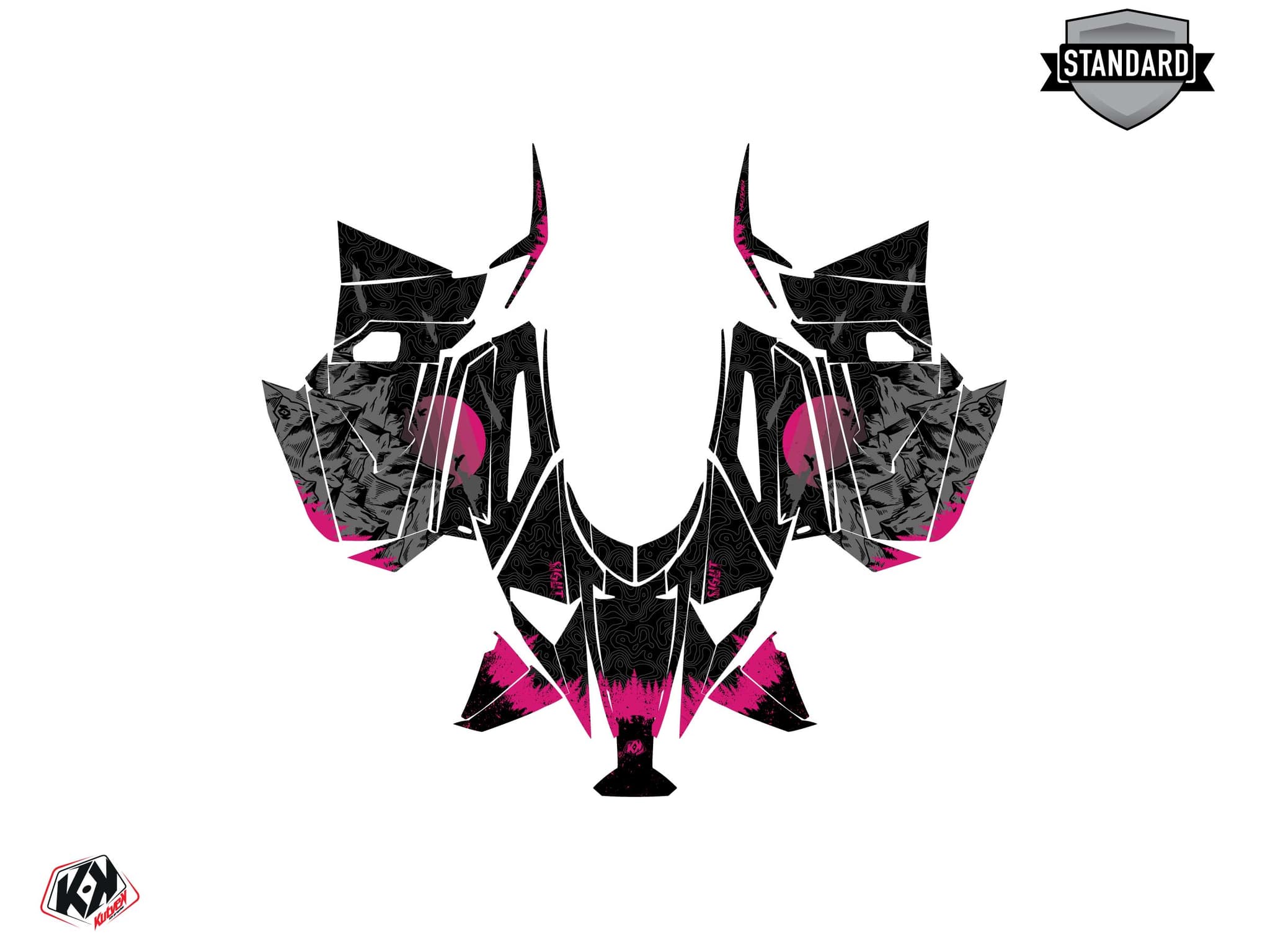 Kit graphique Motoneige YAMAHA MOUNTAIN MAX LE sight Noir-Rose | Yamaha | Kutvek - View 2