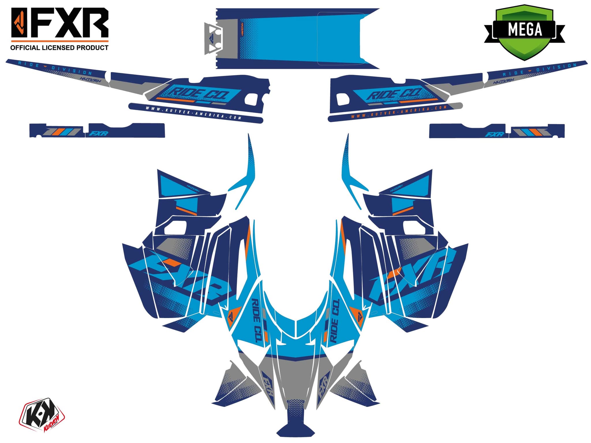 Kit graphique Motoneige YAMAHA APEX SKAL Bleu | Yamaha | Kutvek - View 4