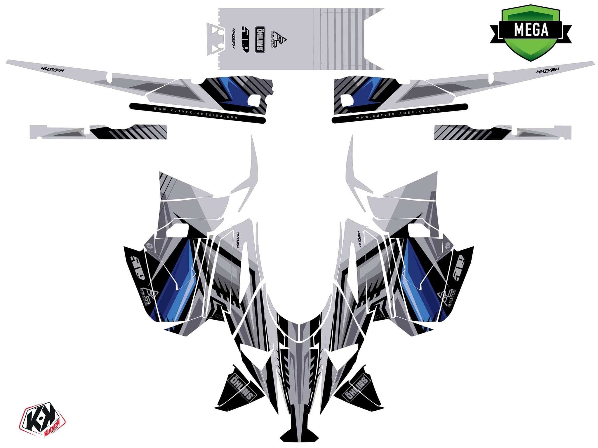 snowmobile yamaha apex squadron grey  graphic kit | Yamaha | Kutvek - View 4