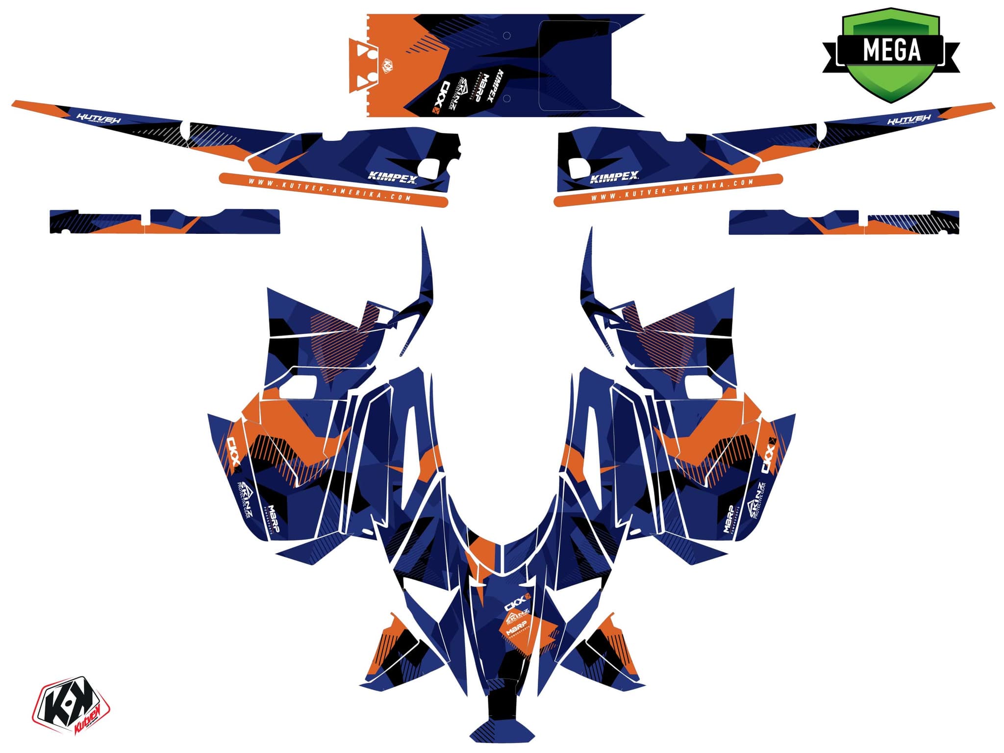 Snowmobile YAMAHA PHAZER UNIT Blue graphic kit | Yamaha | Kutvek - View 4