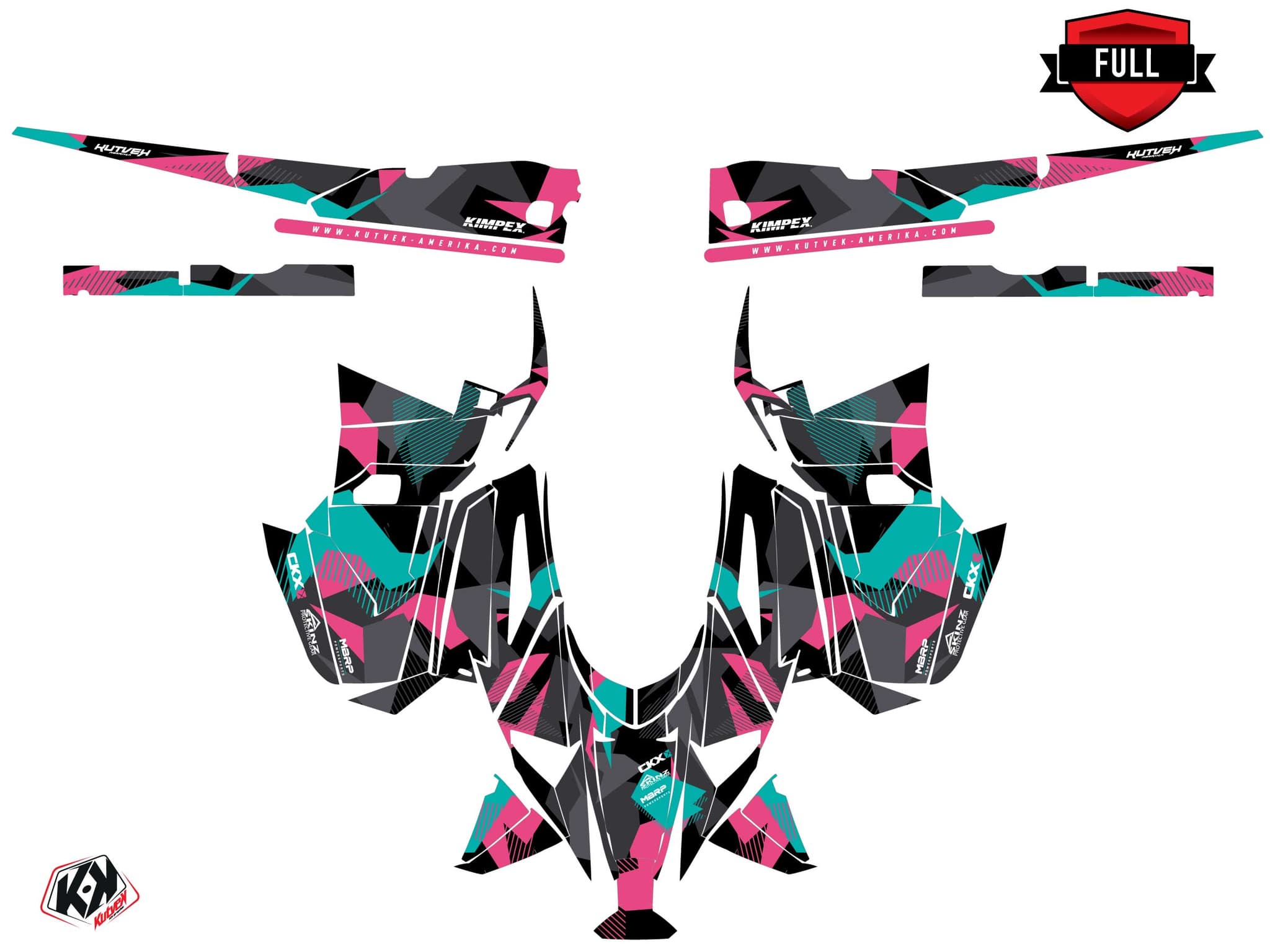 Kit graphique Motoneige YAMAHA PHAZER UNIT Rose | Yamaha | Kutvek - View 3