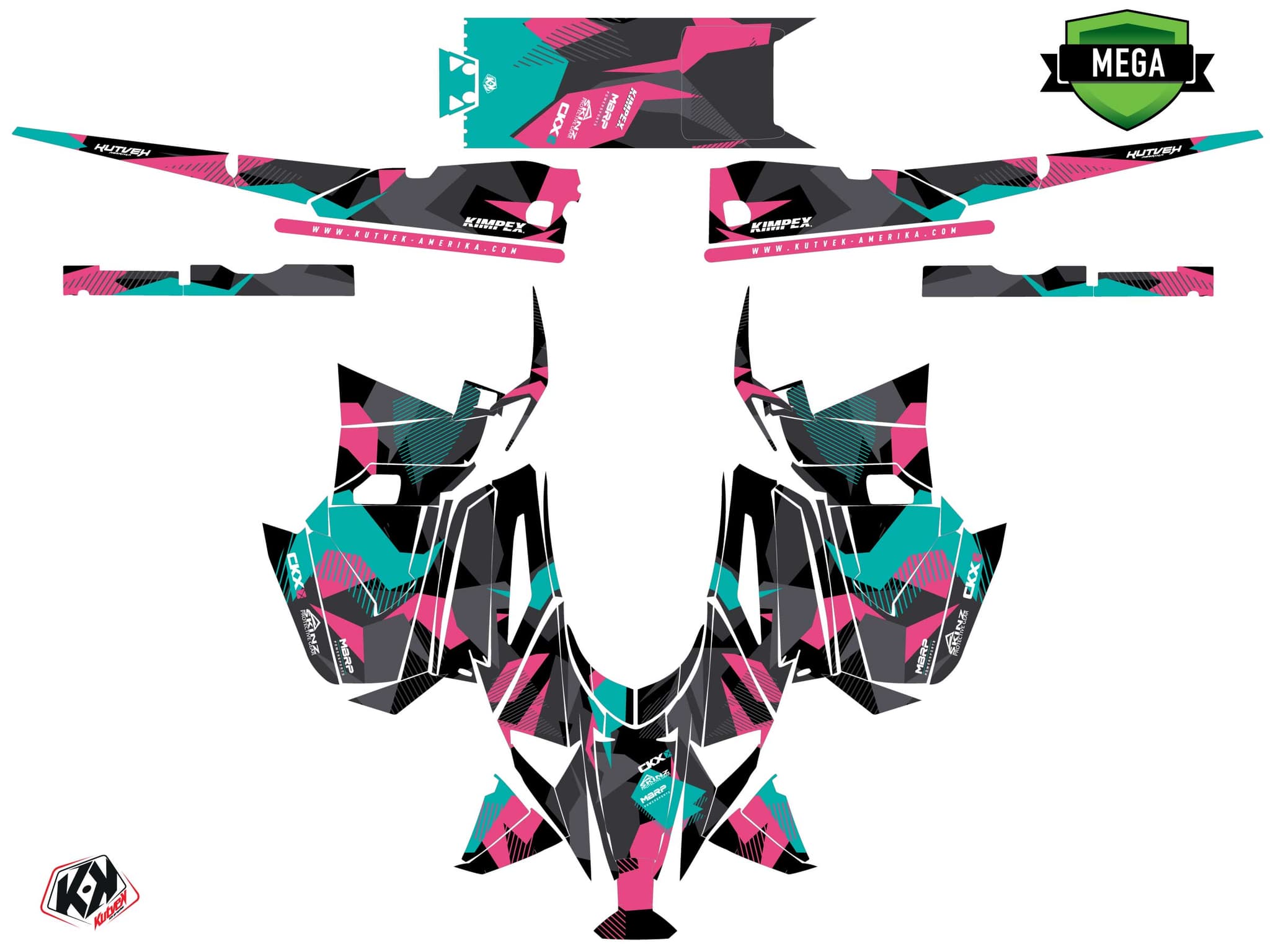 Kit graphique Motoneige YAMAHA PHAZER UNIT Rose | Yamaha | Kutvek - View 4