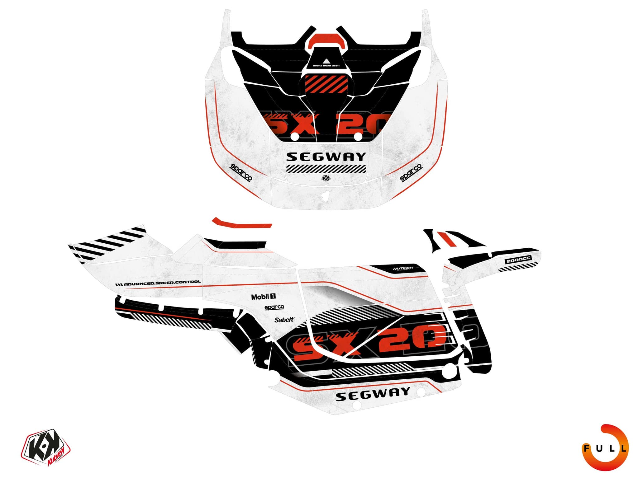 Graphic Kit Yuma White UTV Segway Super Villain SX20 | Segway | Kutvek - View 3