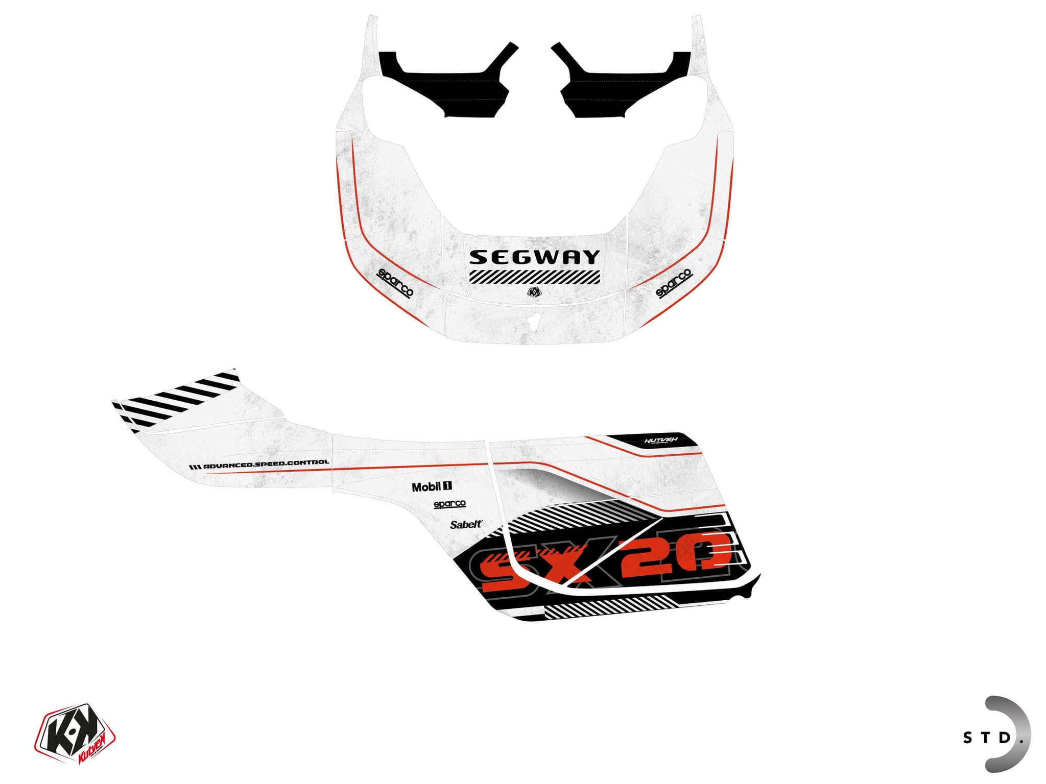 Graphic Kit Yuma White UTV Segway Super Villain SX20 | Segway | Kutvek - View 2