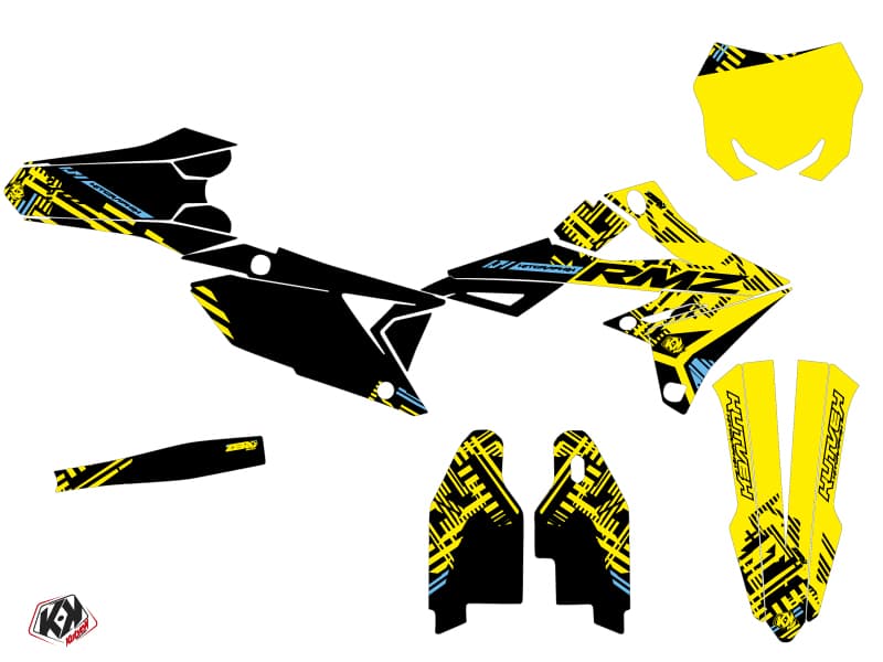 Kit graphique Moto Cross Zero Suzuki 250 RMZ Jaune | Suzuki | Kutvek - View 2