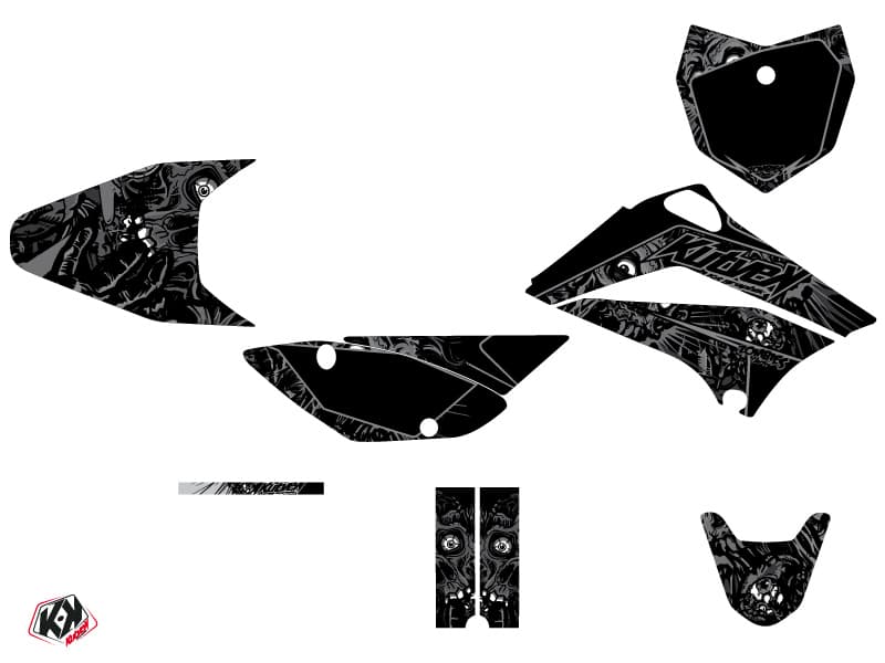 Kit graphique Moto Cross Zombies Dark Kawasaki 110 KLX Noir | Kawasaki | Kutvek - View 2