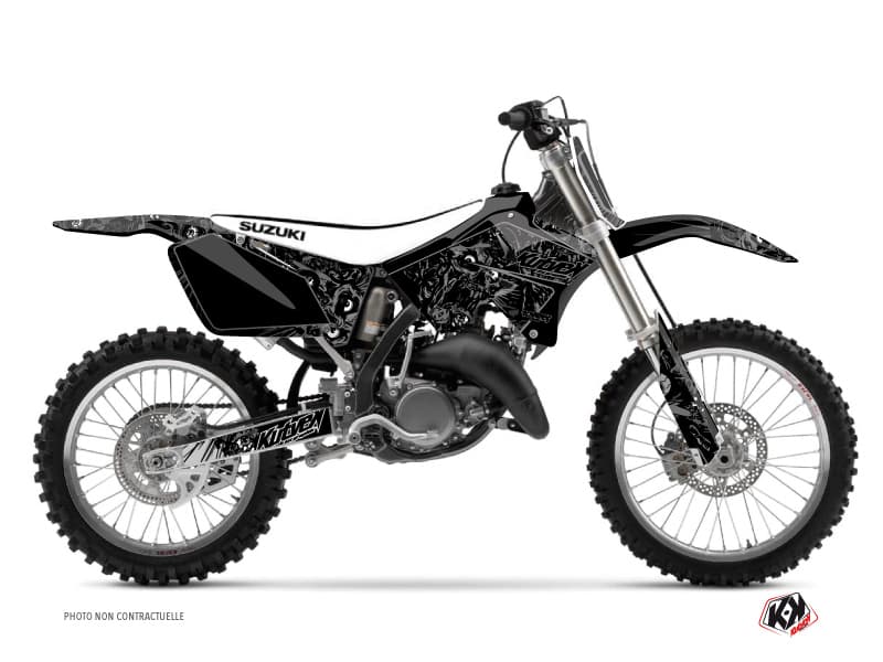 kit graphique motocross suzuki rm 125 zombies dark noir  