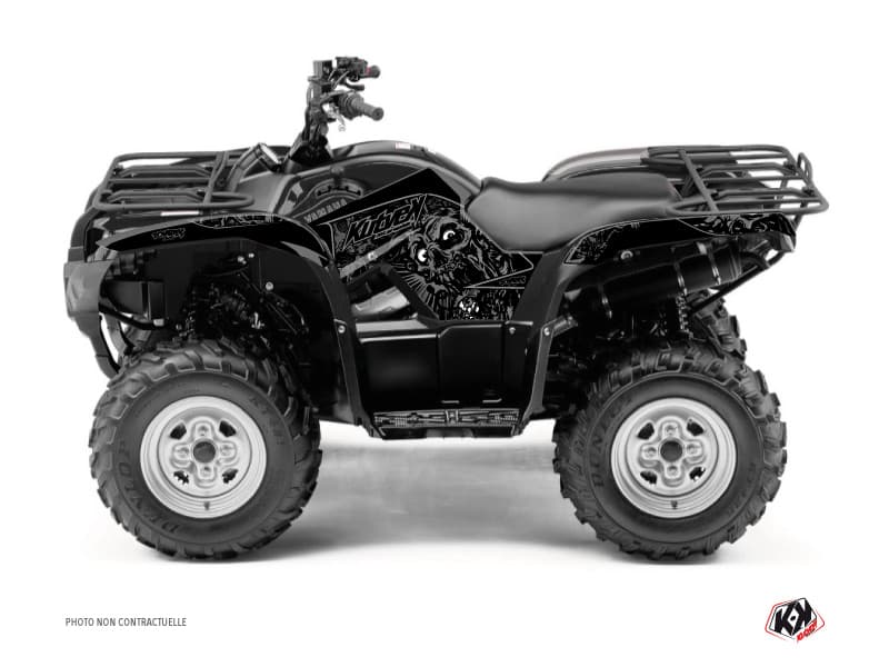 kit graphique quad yamaha grizzly 450 zombies dark noir  