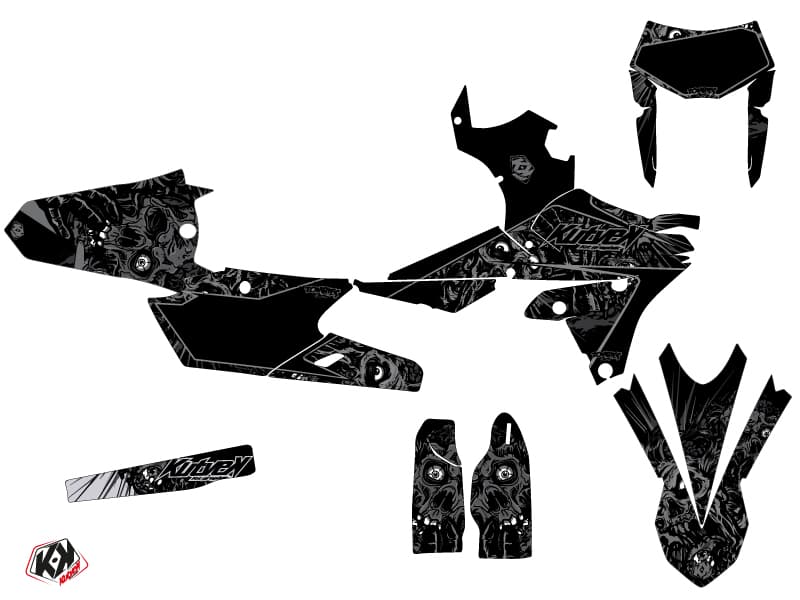 Yamaha 450 WRF Dirt Bike Zombies Dark Graphic Kit Black | WR | Kutvek - View 2