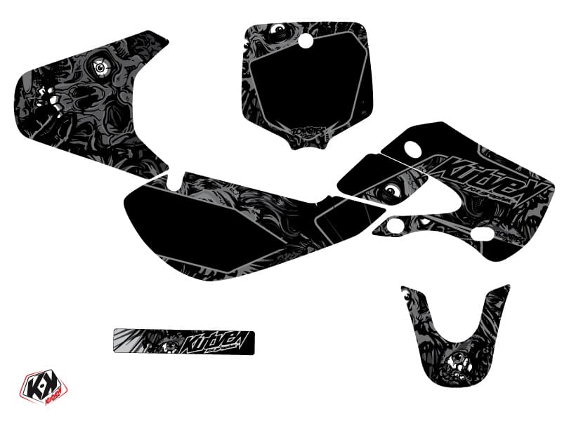 Kit graphique Moto Cross Zombies Dark Kawasaki 65 KX Noir | Kawasaki | Kutvek - View 2