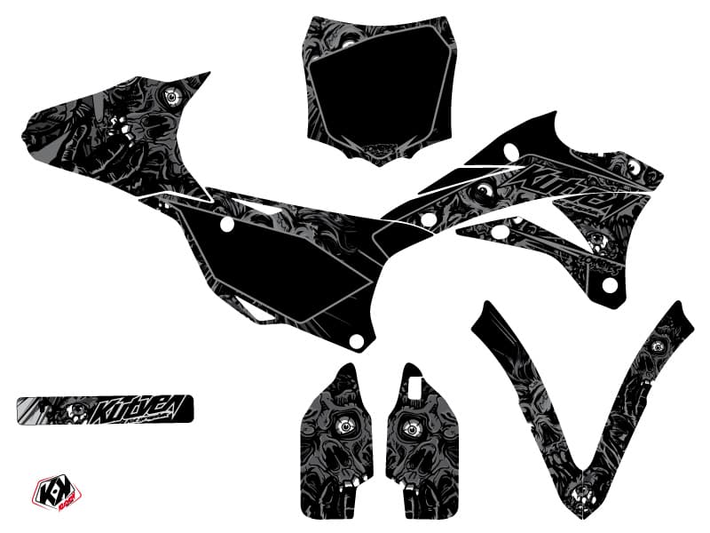 kit graphique motocross kawasaki kx 85 zombies dark noir | Kawasaki | Kutvek - View 2
