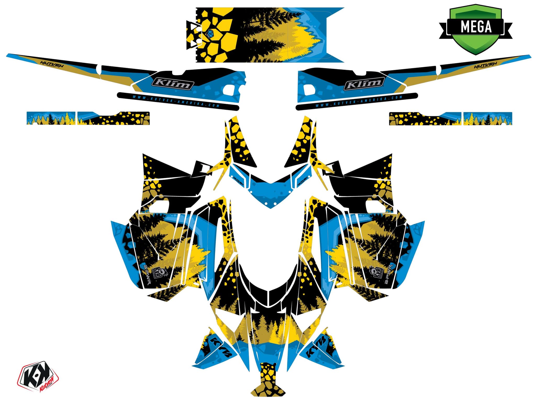 snowmobile arctic cat crossfire garnet blue  graphic kit | Arctic Cat | Kutvek - View 4