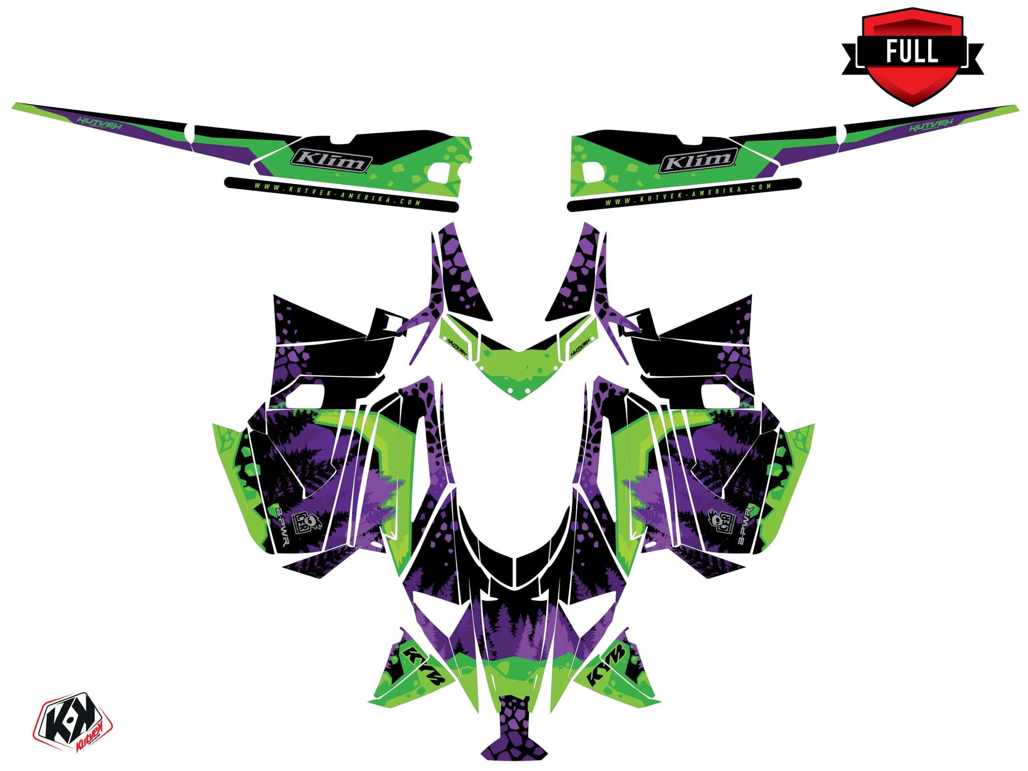 Snowmobile ARCTIC CAT CROSSFIRE GARNET Mauve graphic kit | Arctic Cat | Kutvek - View 3