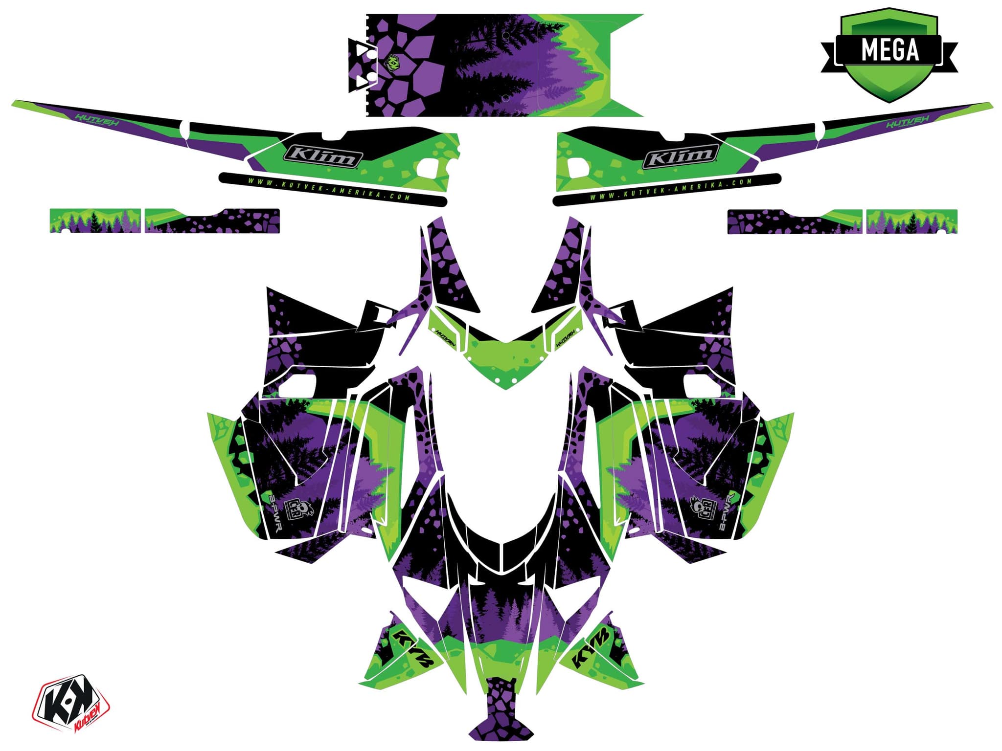 Snowmobile ARCTIC CAT CROSSFIRE GARNET Mauve graphic kit | Arctic Cat | Kutvek - View 4