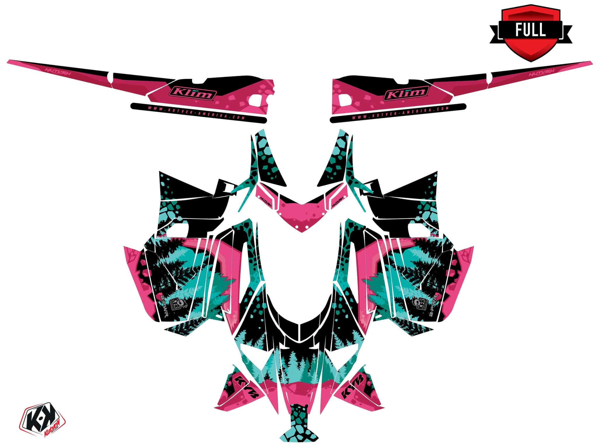 Kit graphique Motoneige ARCTIC CAT CROSSFIRE GARNET Rose | Arctic Cat | Kutvek - View 3