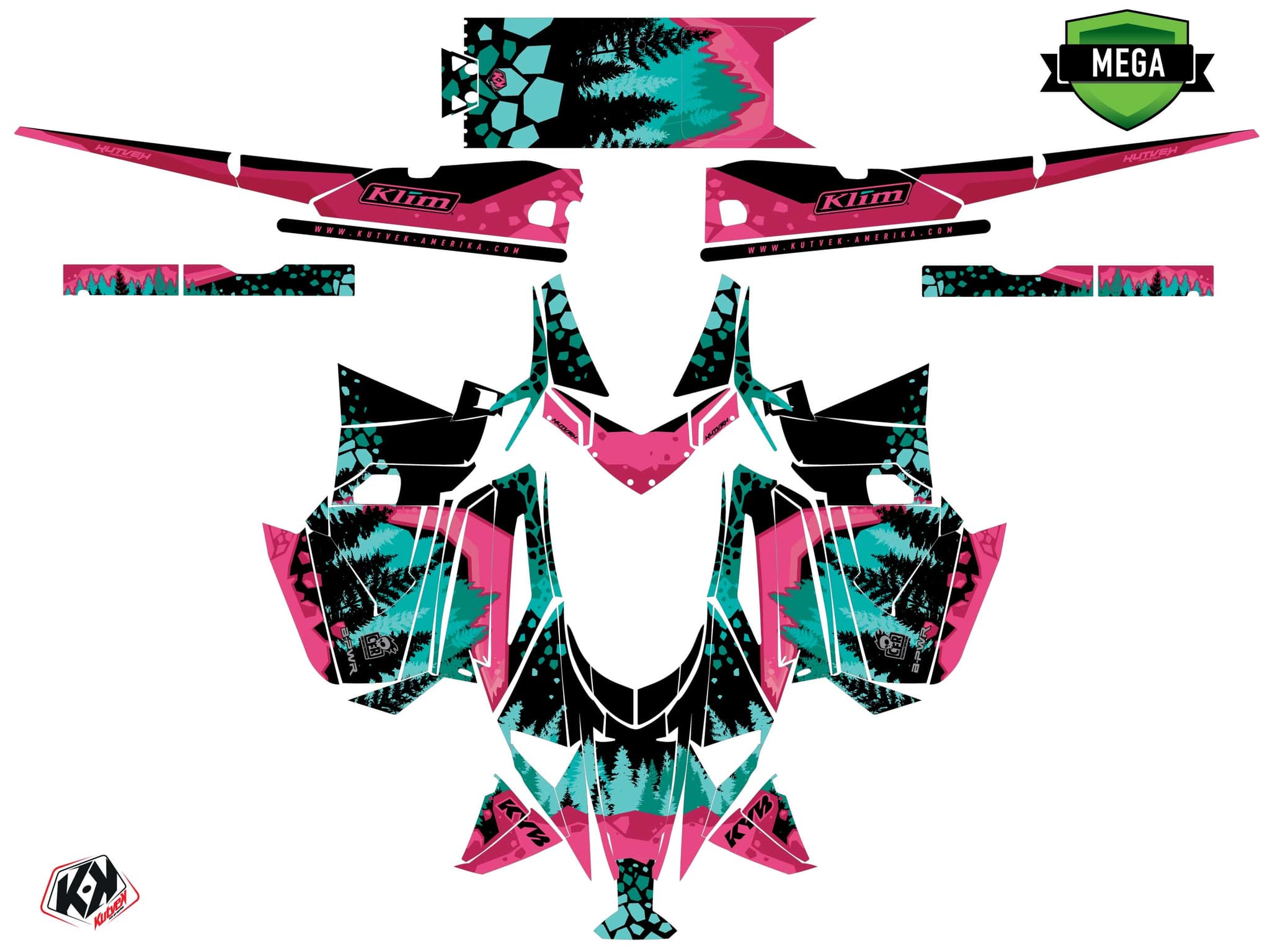 Kit graphique Motoneige ARCTIC CAT CROSSFIRE GARNET Rose | Arctic Cat | Kutvek - View 4