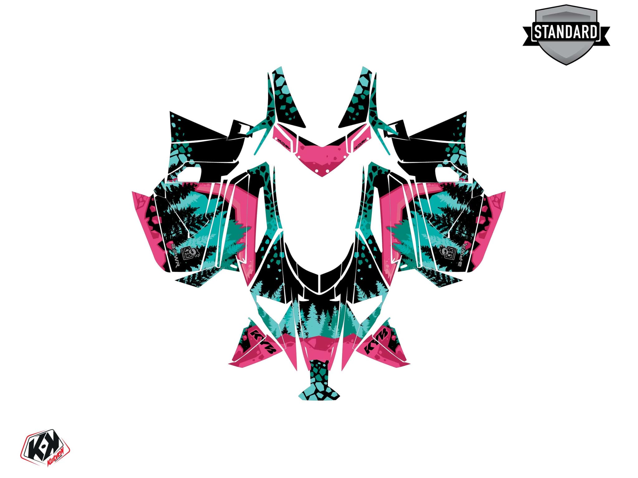 Kit graphique Motoneige ARCTIC CAT CROSSFIRE GARNET Rose | Arctic Cat | Kutvek - View 2