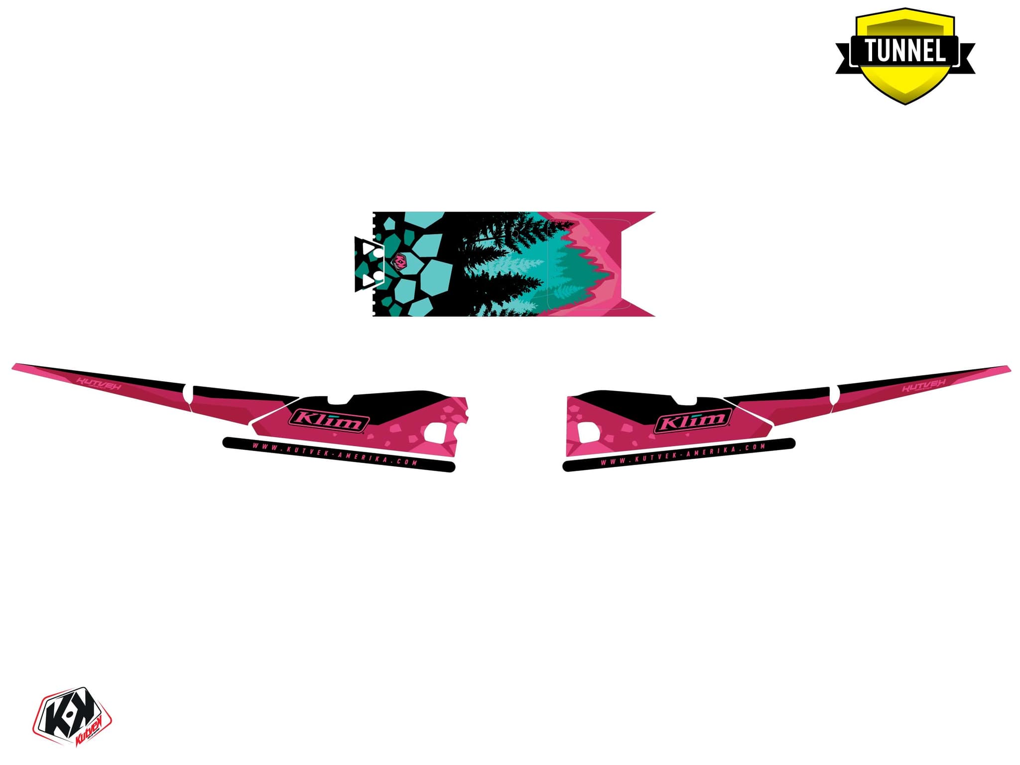 Kit graphique Motoneige ARCTIC CAT CROSSFIRE GARNET Rose | Arctic Cat | Kutvek - View 5