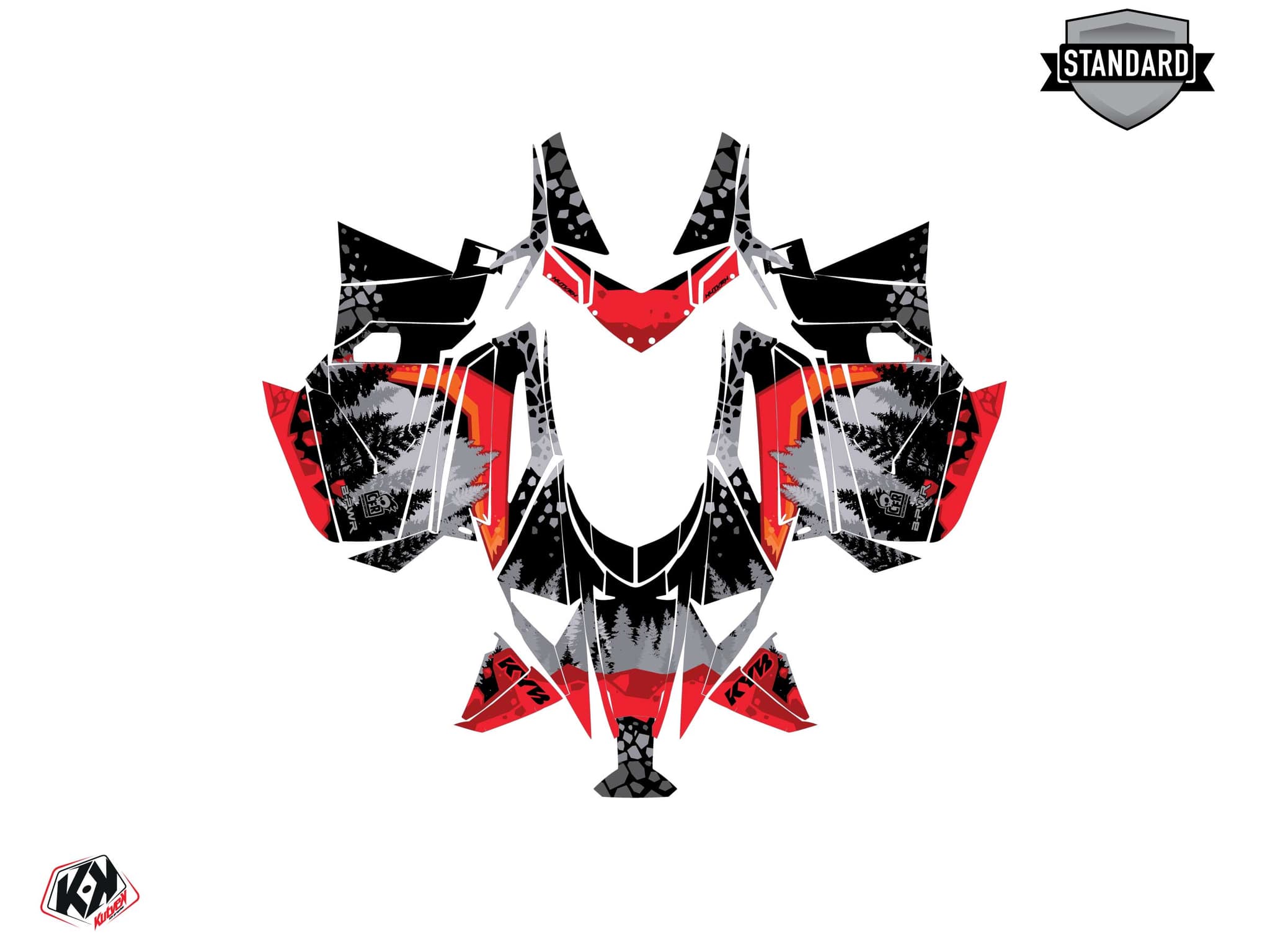 Snowmobile ARCTIC CAT CROSSFIRE GARNET Red graphic kit | Arctic Cat | Kutvek - View 2