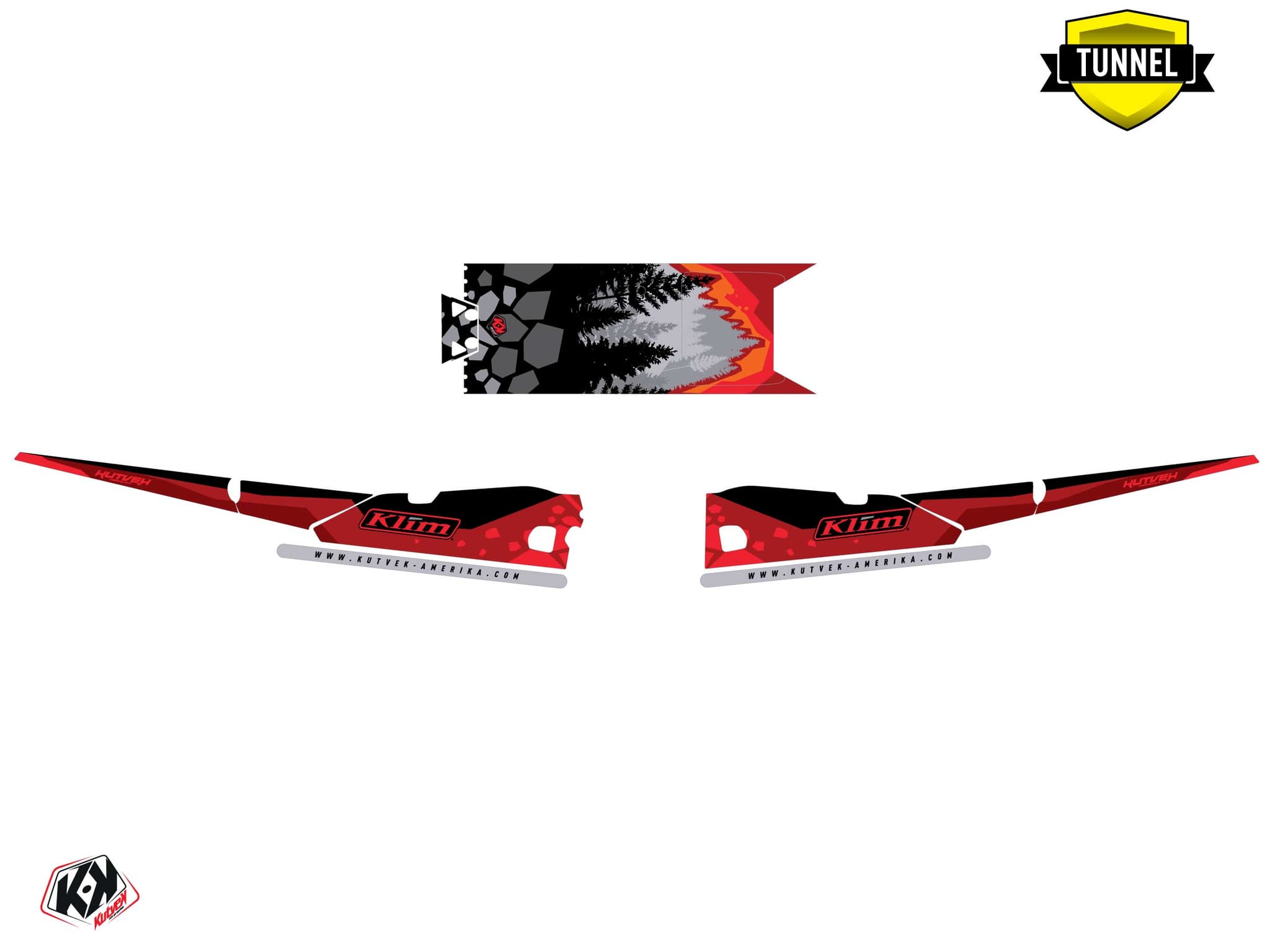 Snowmobile ARCTIC CAT CROSSFIRE GARNET Red graphic kit | Arctic Cat | Kutvek - View 5
