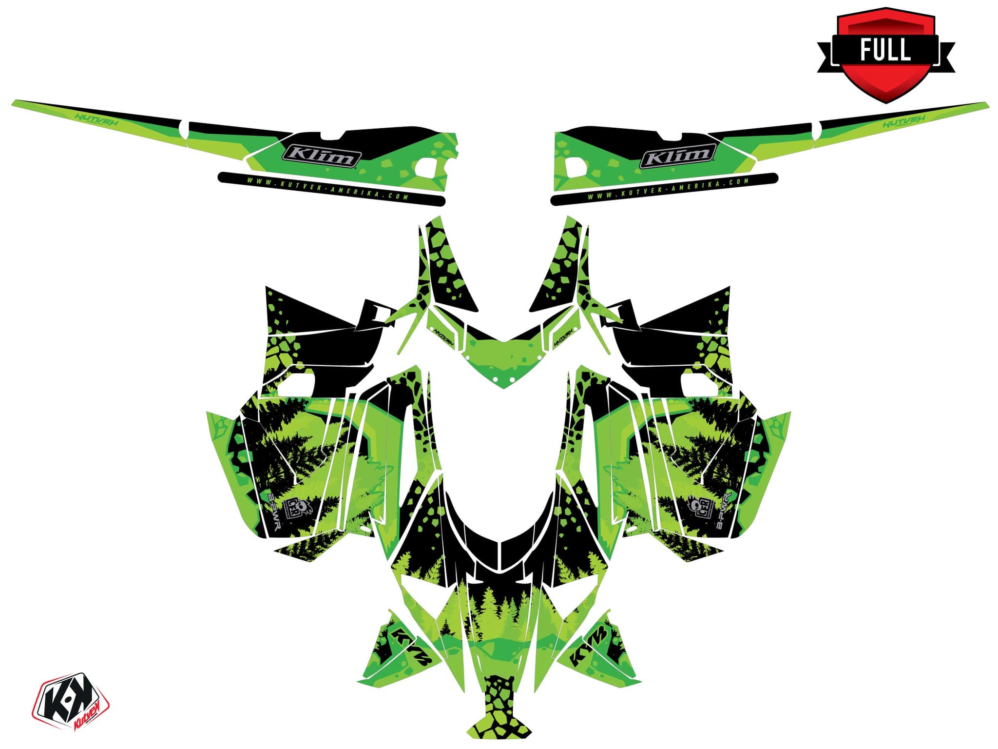 Kit graphique Motoneige ARCTIC CAT CROSSFIRE GARNET Vert | Arctic Cat | Kutvek - View 3