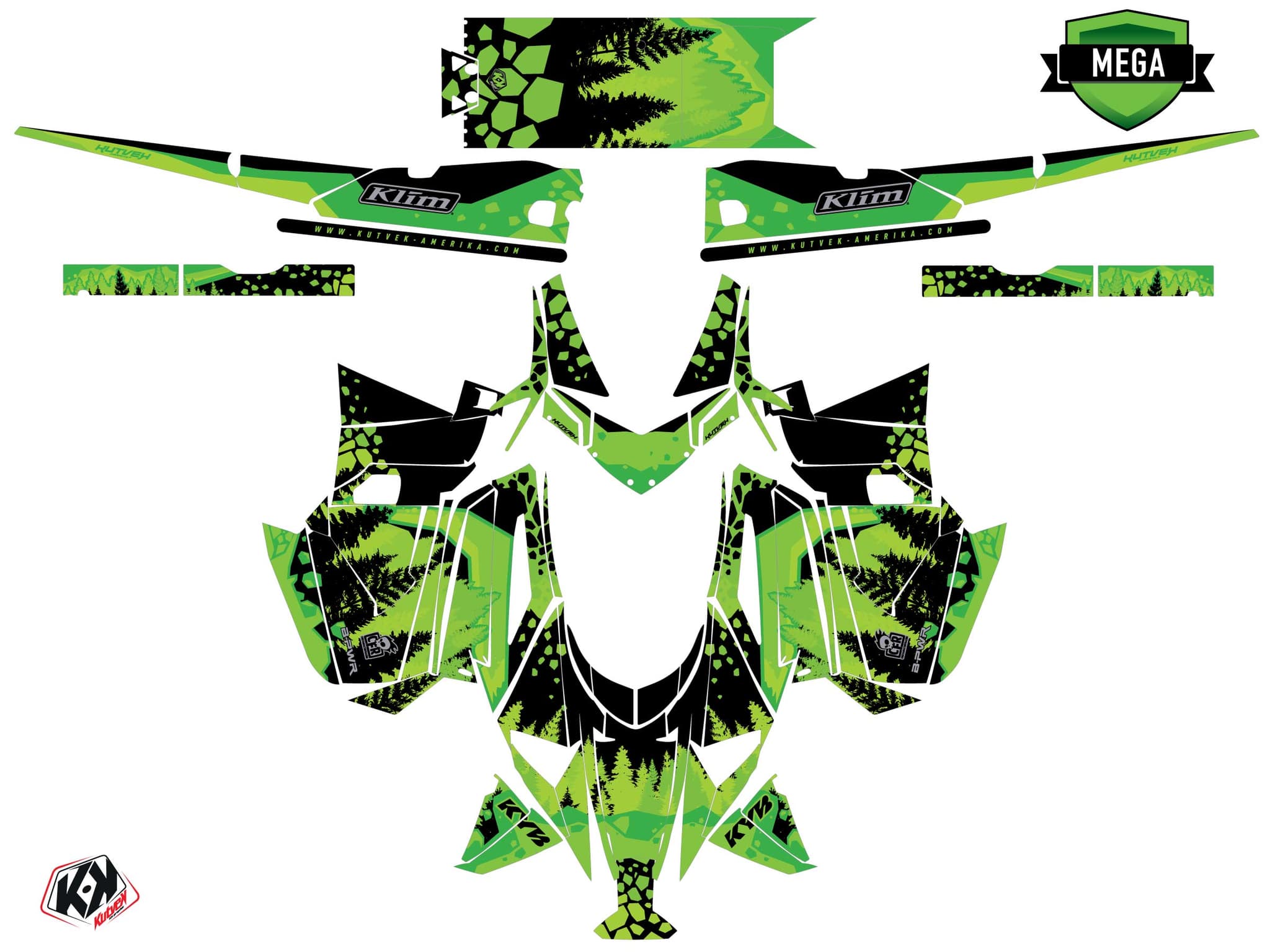 Kit graphique Motoneige ARCTIC CAT CROSSFIRE GARNET Vert | Arctic Cat | Kutvek - View 4